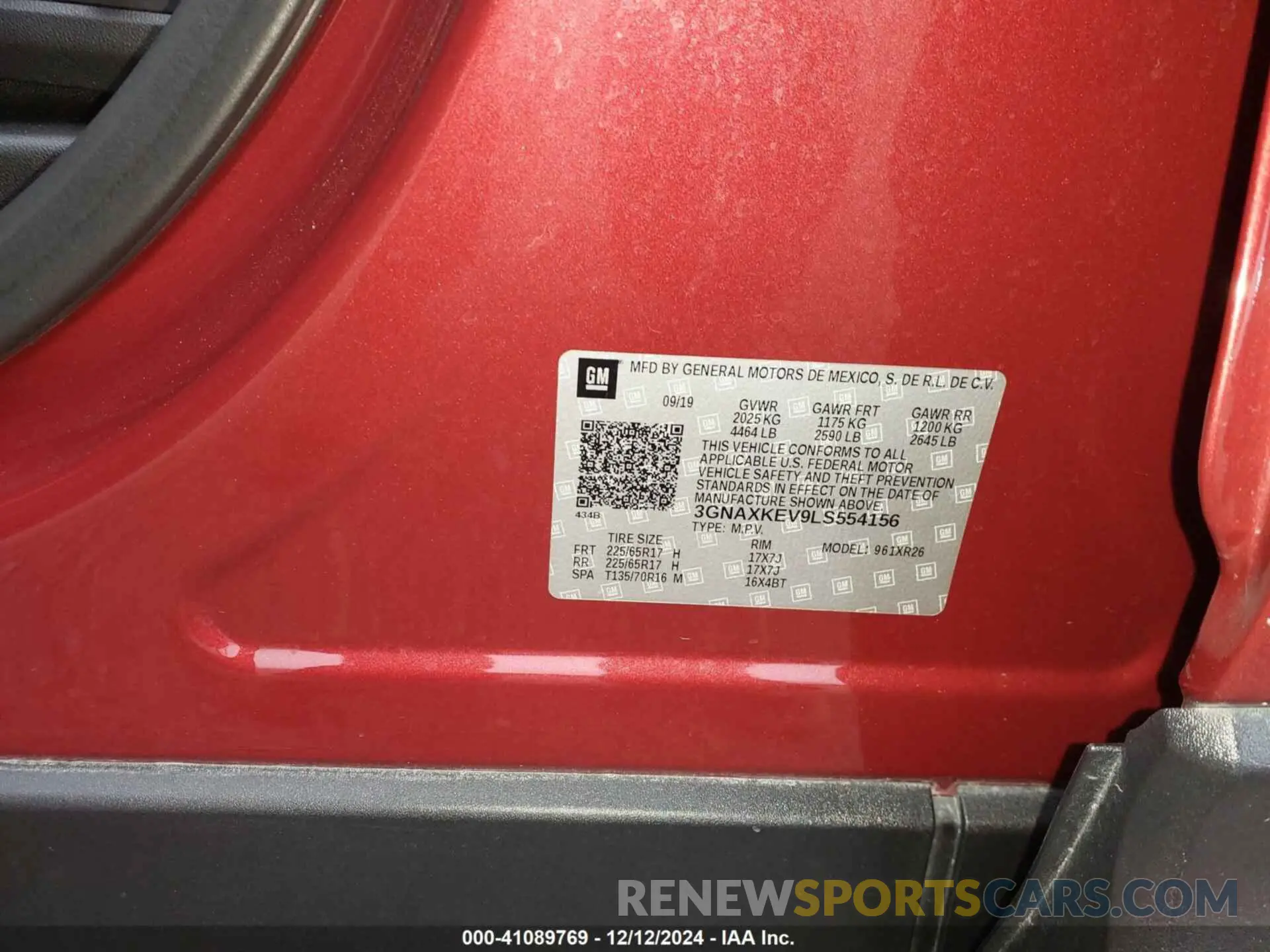 9 Photograph of a damaged car 3GNAXKEV9LS554156 CHEVROLET EQUINOX 2020