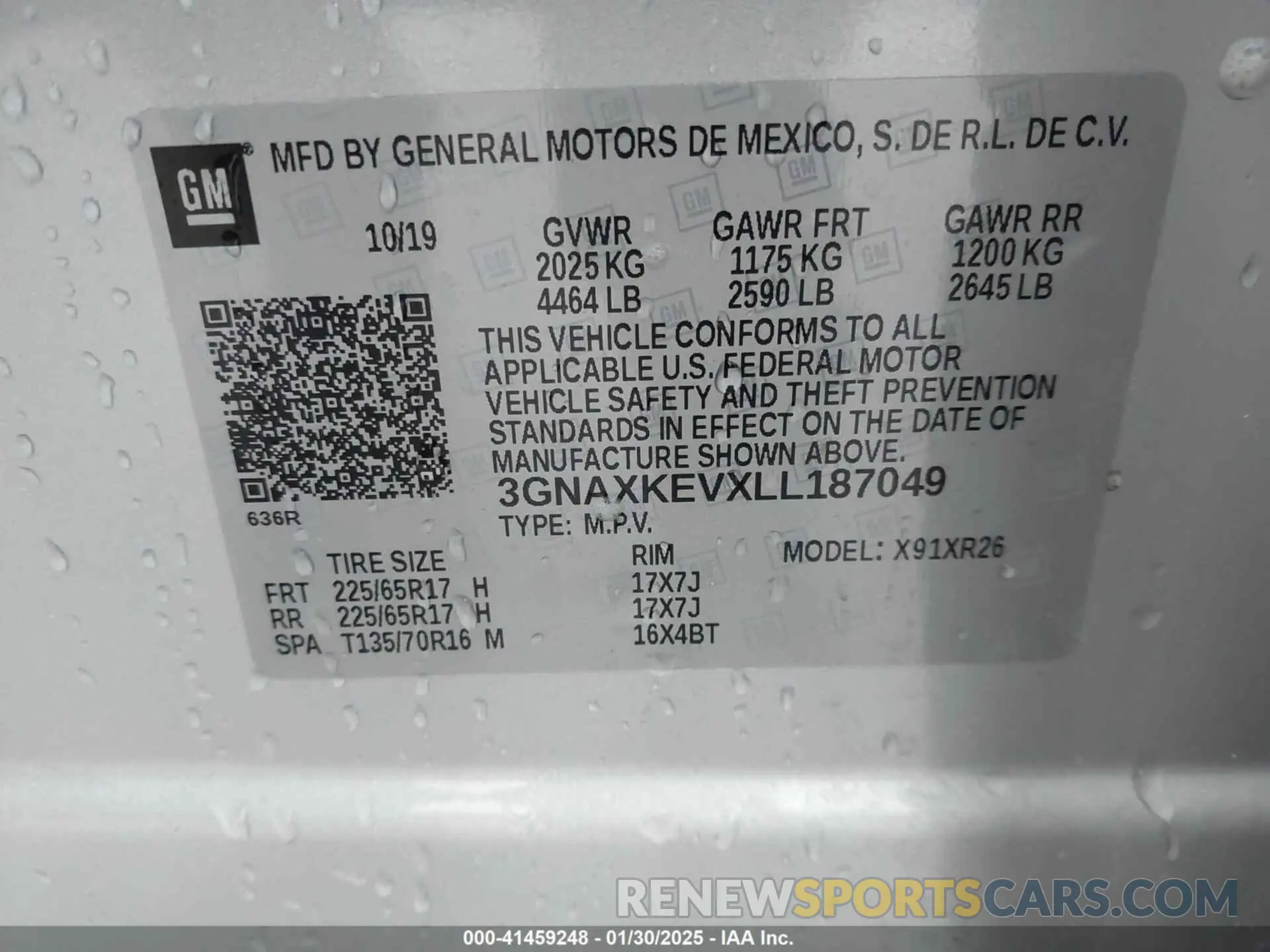 9 Photograph of a damaged car 3GNAXKEVXLL187049 CHEVROLET EQUINOX 2020