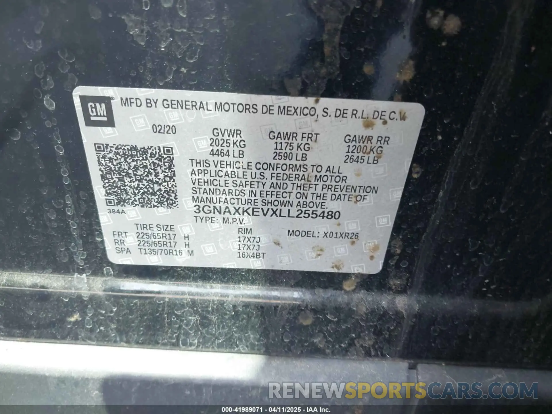 9 Photograph of a damaged car 3GNAXKEVXLL255480 CHEVROLET EQUINOX 2020