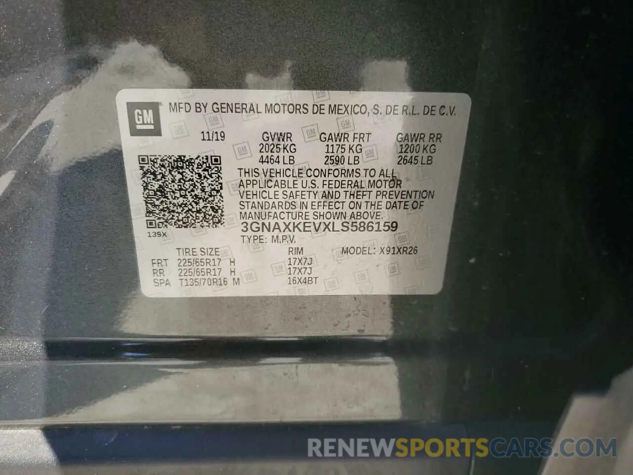 13 Photograph of a damaged car 3GNAXKEVXLS586159 CHEVROLET EQUINOX 2020