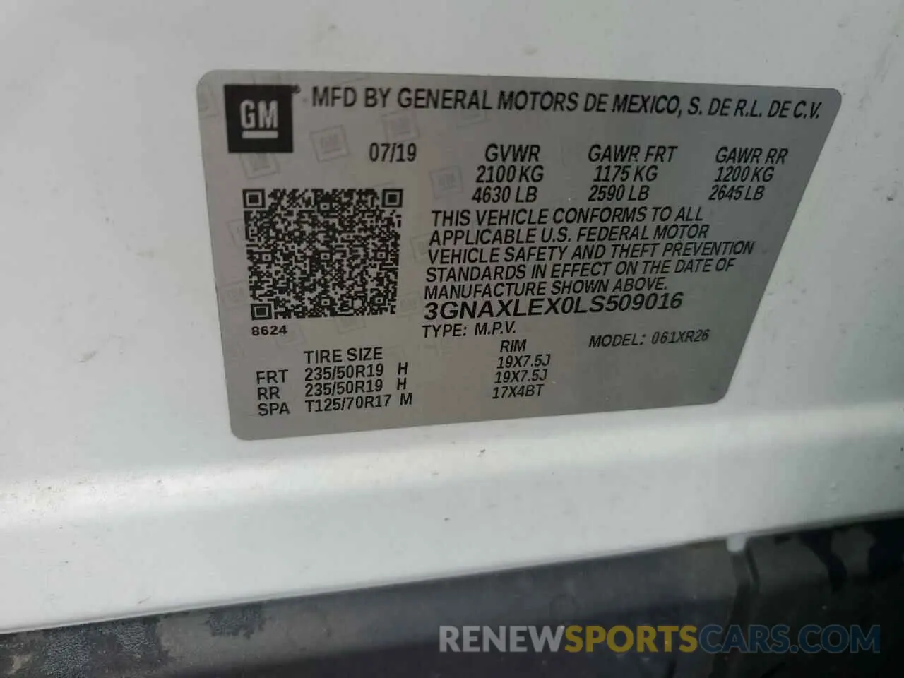 13 Photograph of a damaged car 3GNAXLEX0LS509016 CHEVROLET EQUINOX 2020
