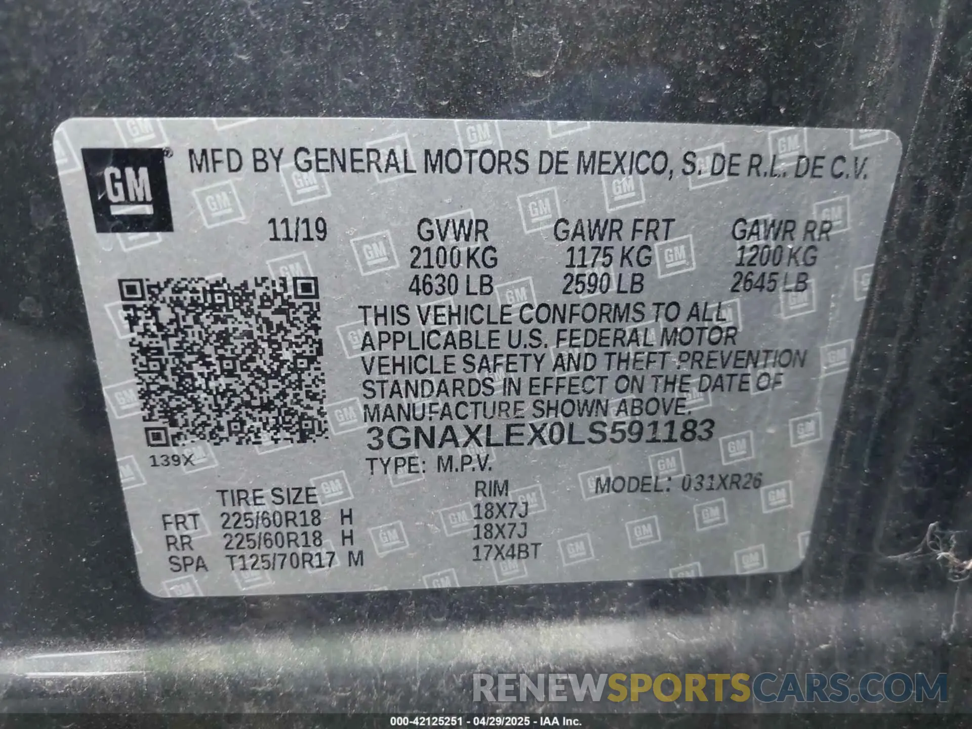 9 Photograph of a damaged car 3GNAXLEX0LS591183 CHEVROLET EQUINOX 2020