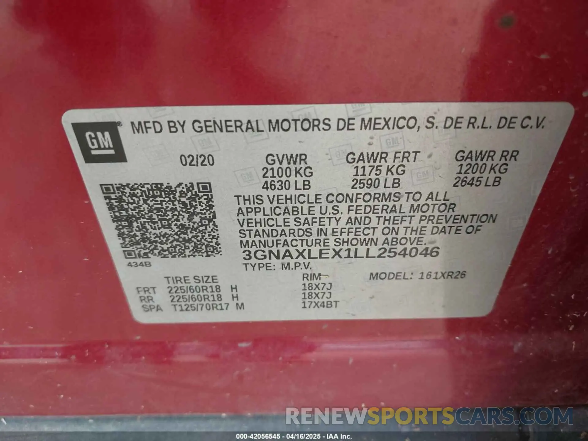 9 Photograph of a damaged car 3GNAXLEX1LL254046 CHEVROLET EQUINOX 2020