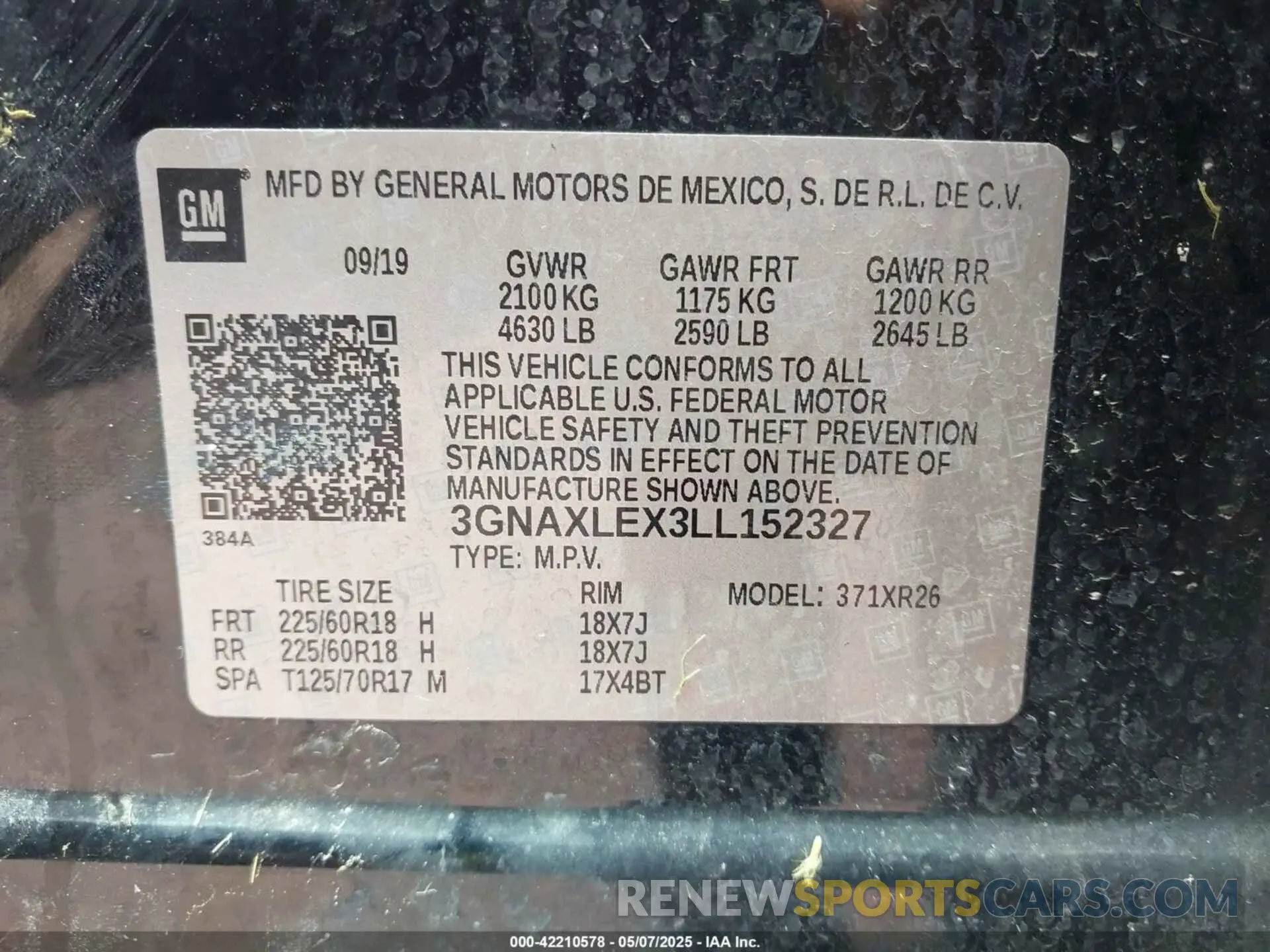 9 Photograph of a damaged car 3GNAXLEX3LL152327 CHEVROLET EQUINOX 2020