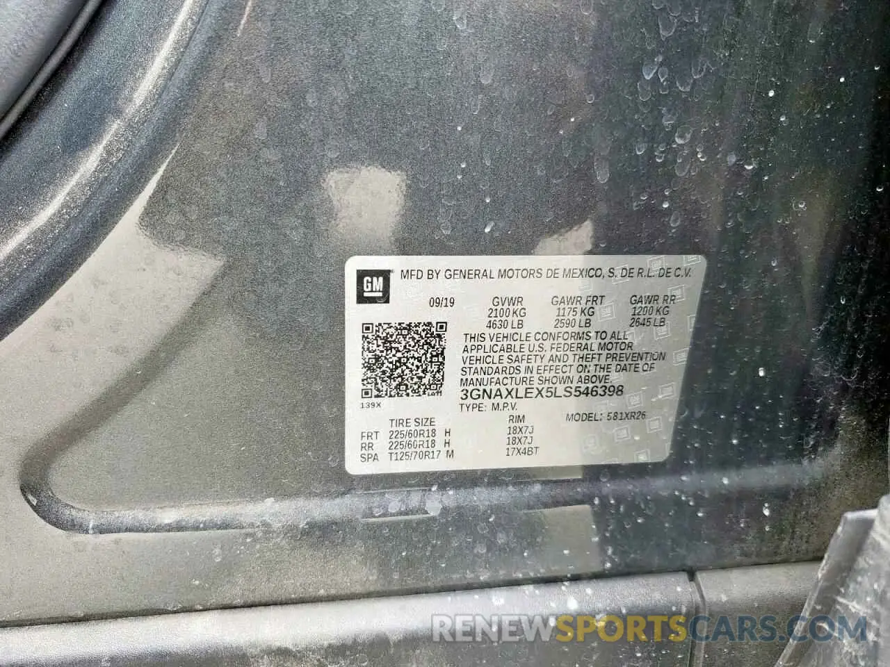 14 Photograph of a damaged car 3GNAXLEX5LS546398 CHEVROLET EQUINOX 2020