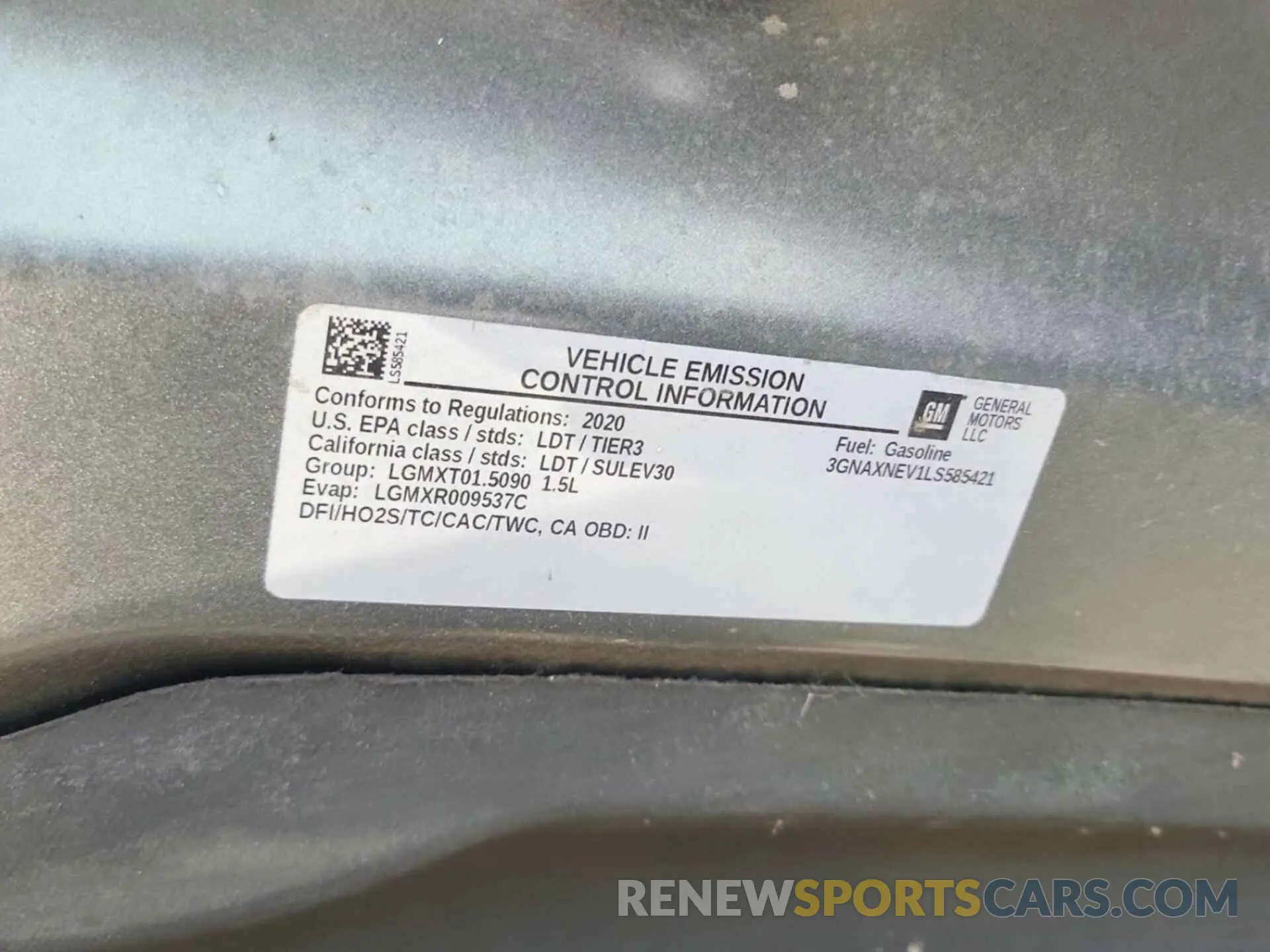 6 Photograph of a damaged car 3GNAXNEV1LS585421 CHEVROLET EQUINOX 2020
