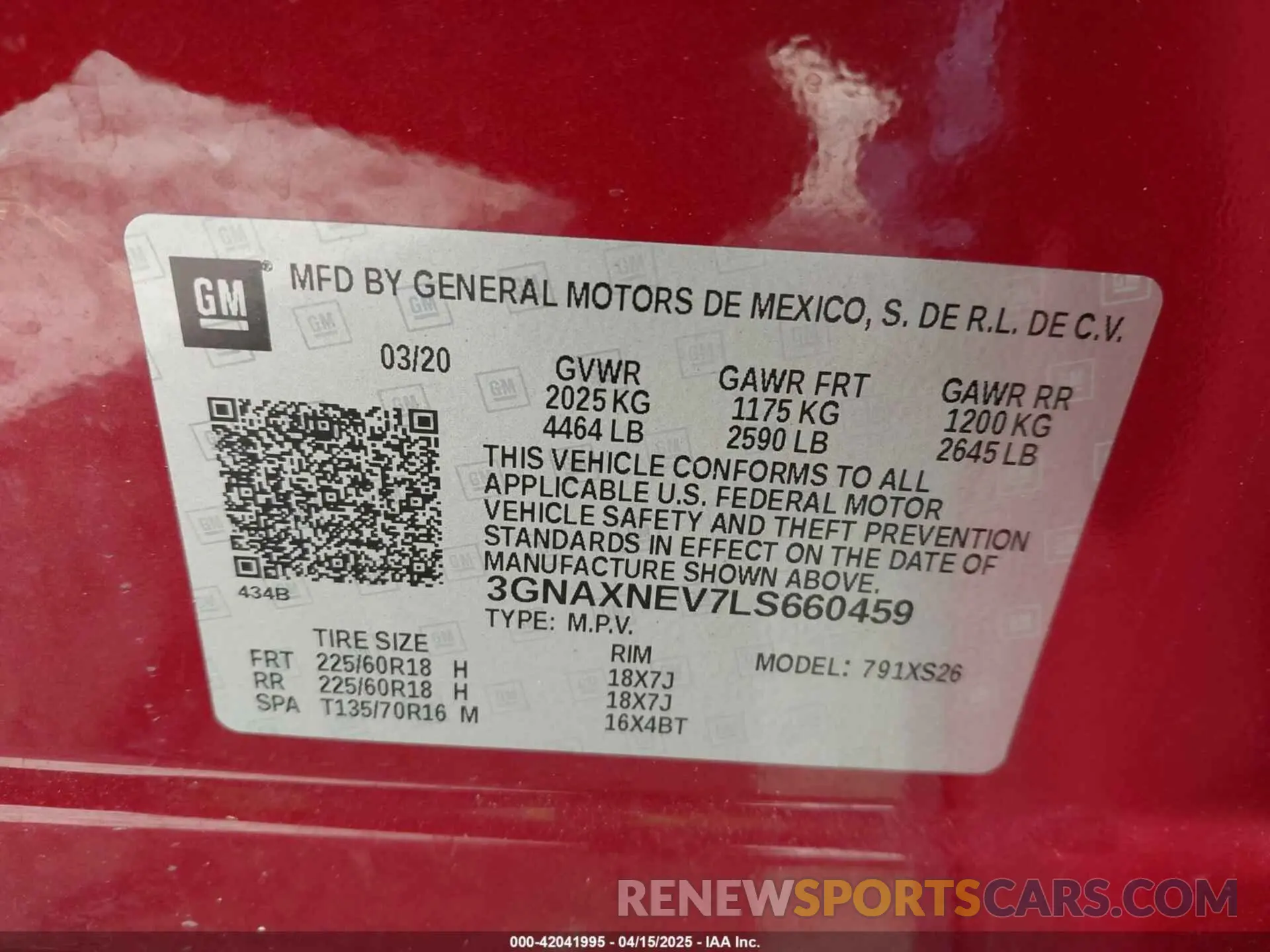 9 Photograph of a damaged car 3GNAXNEV7LS660459 CHEVROLET EQUINOX 2020
