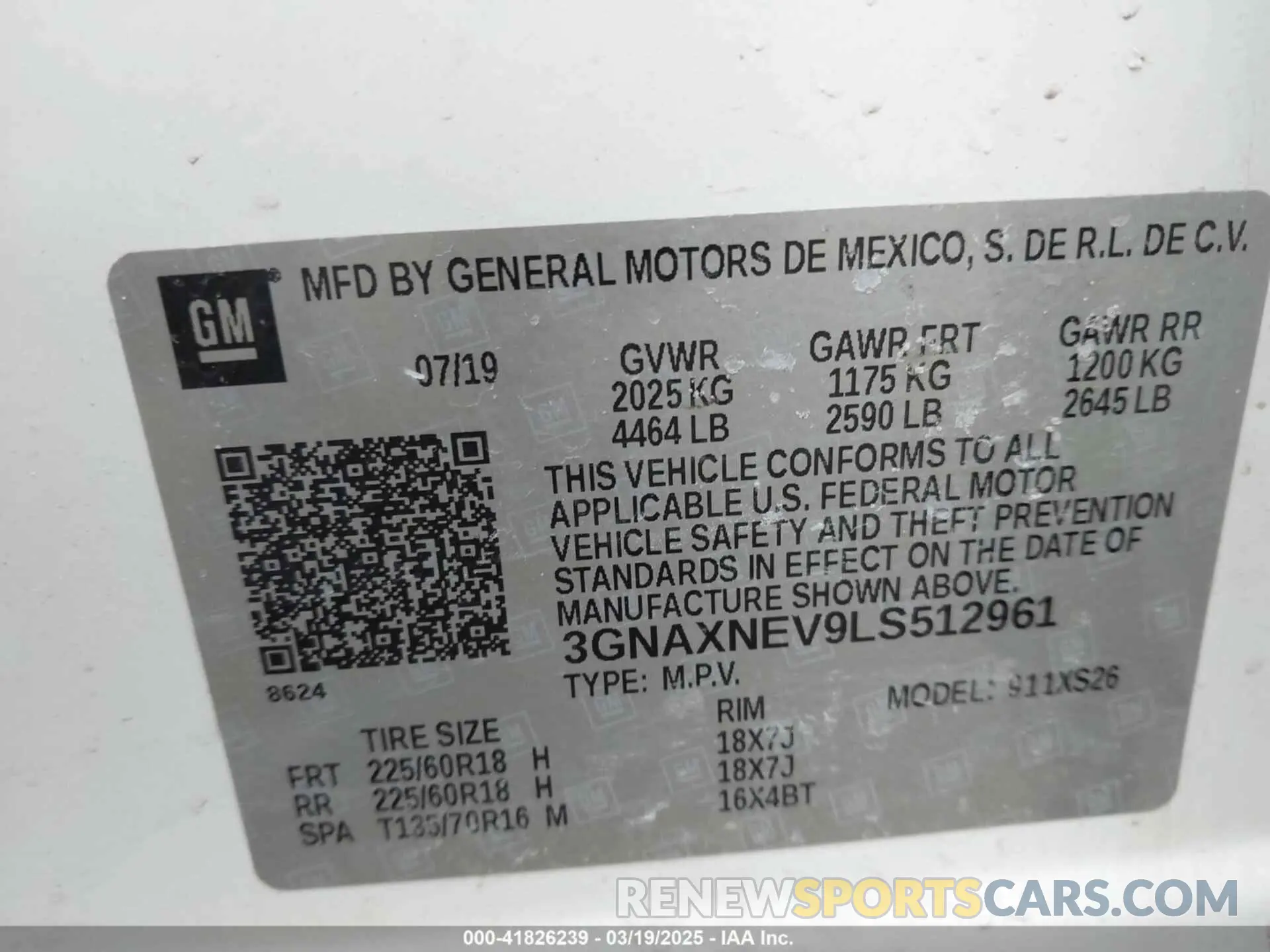 9 Photograph of a damaged car 3GNAXNEV9LS512961 CHEVROLET EQUINOX 2020