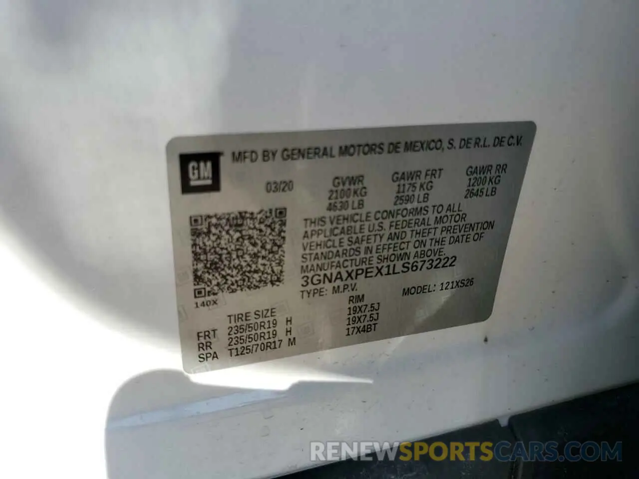 13 Photograph of a damaged car 3GNAXPEX1LS673222 CHEVROLET EQUINOX 2020