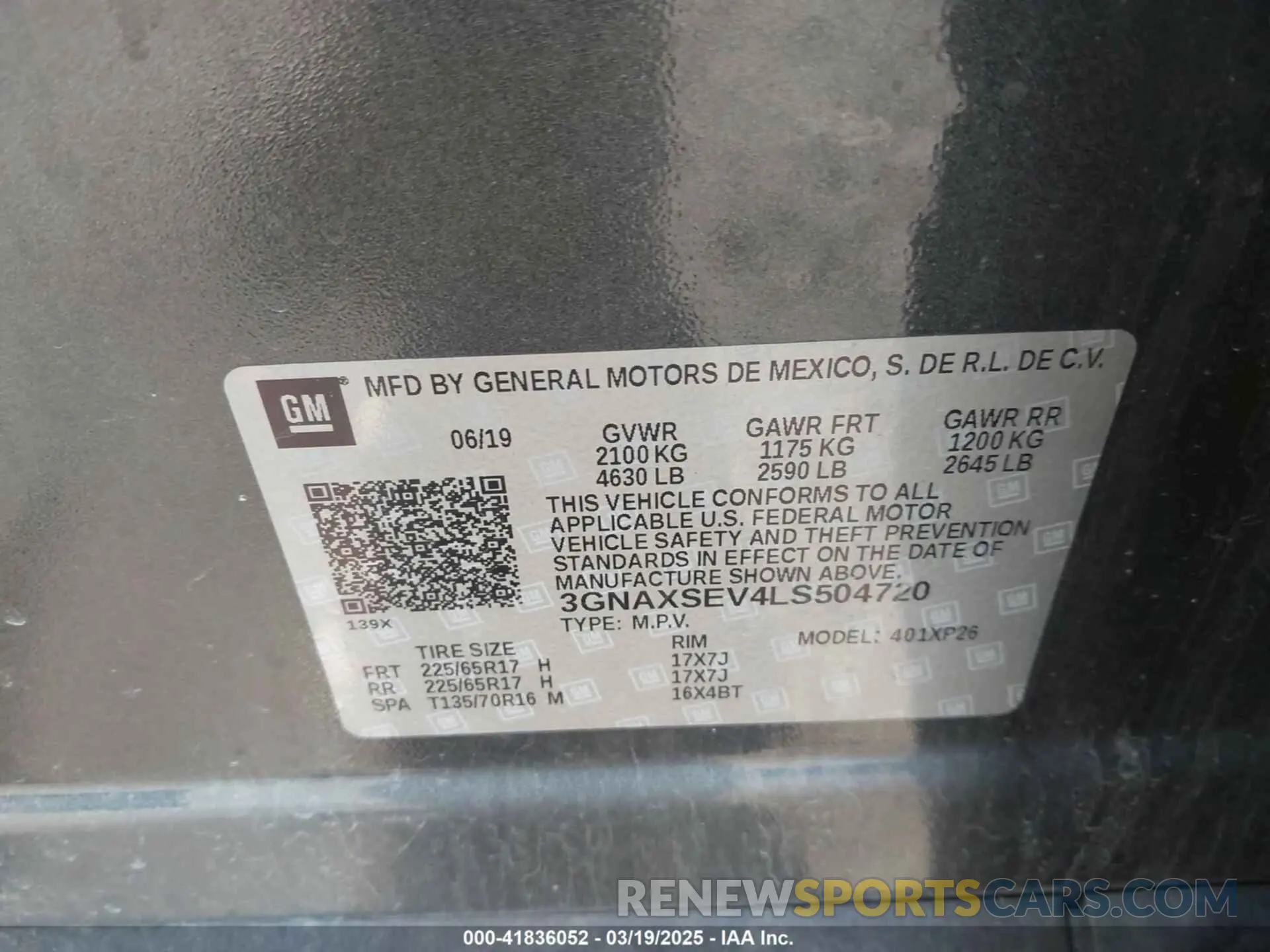 9 Photograph of a damaged car 3GNAXSEV4LS504720 CHEVROLET EQUINOX 2020
