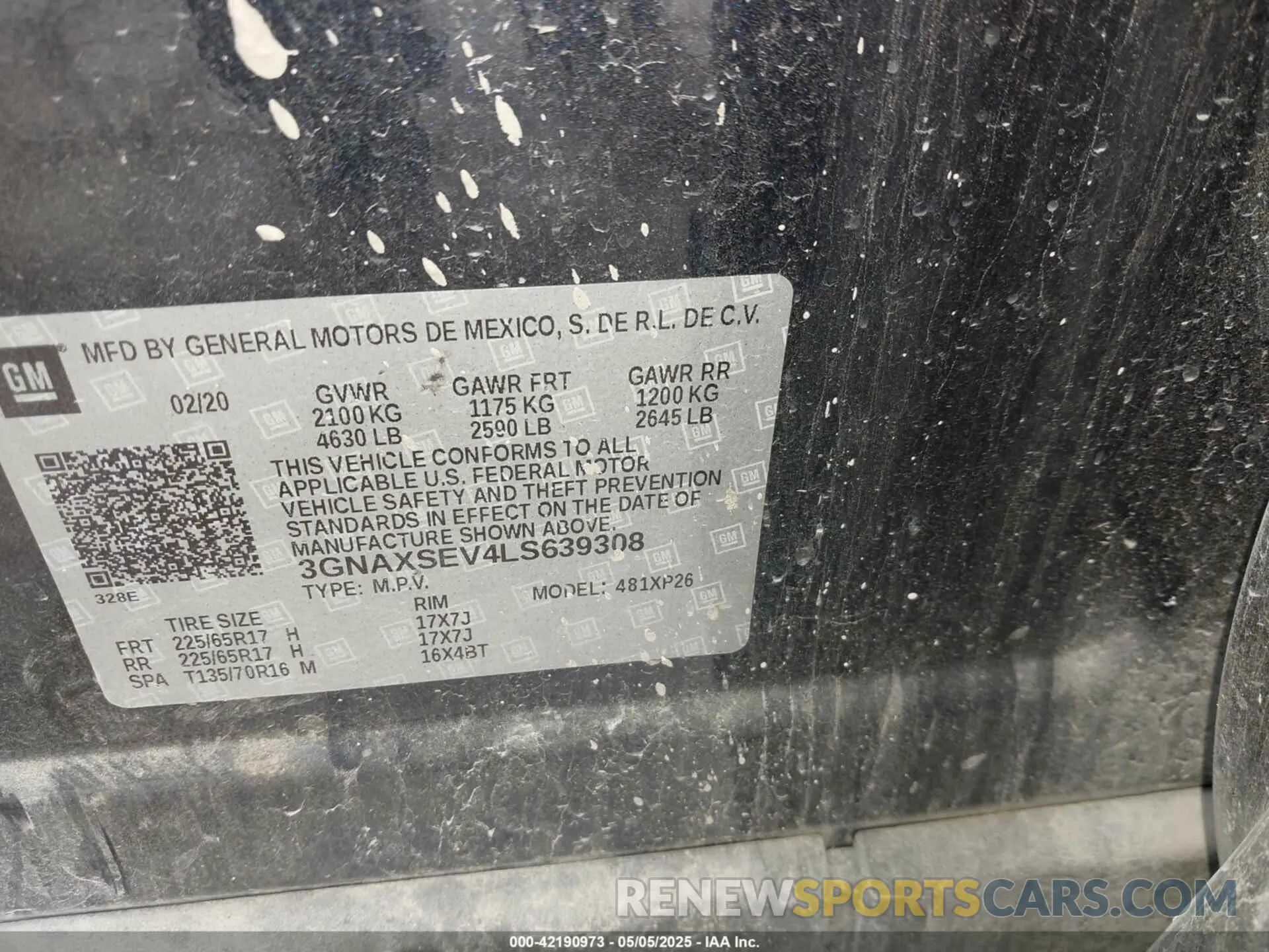9 Photograph of a damaged car 3GNAXSEV4LS639308 CHEVROLET EQUINOX 2020