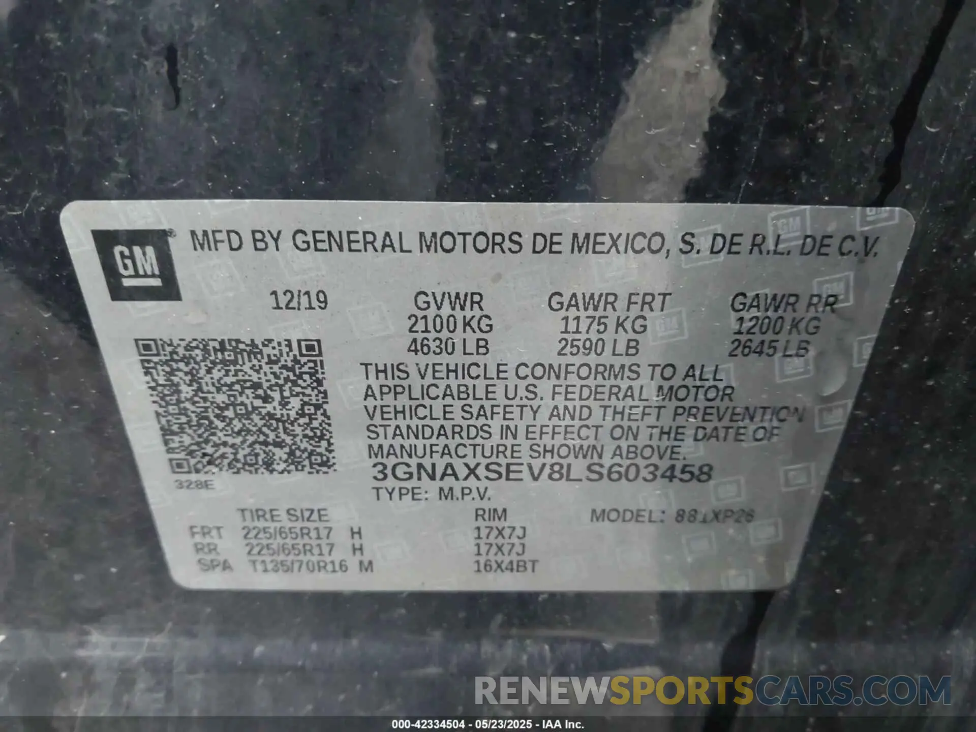 9 Photograph of a damaged car 3GNAXSEV8LS603458 CHEVROLET EQUINOX 2020