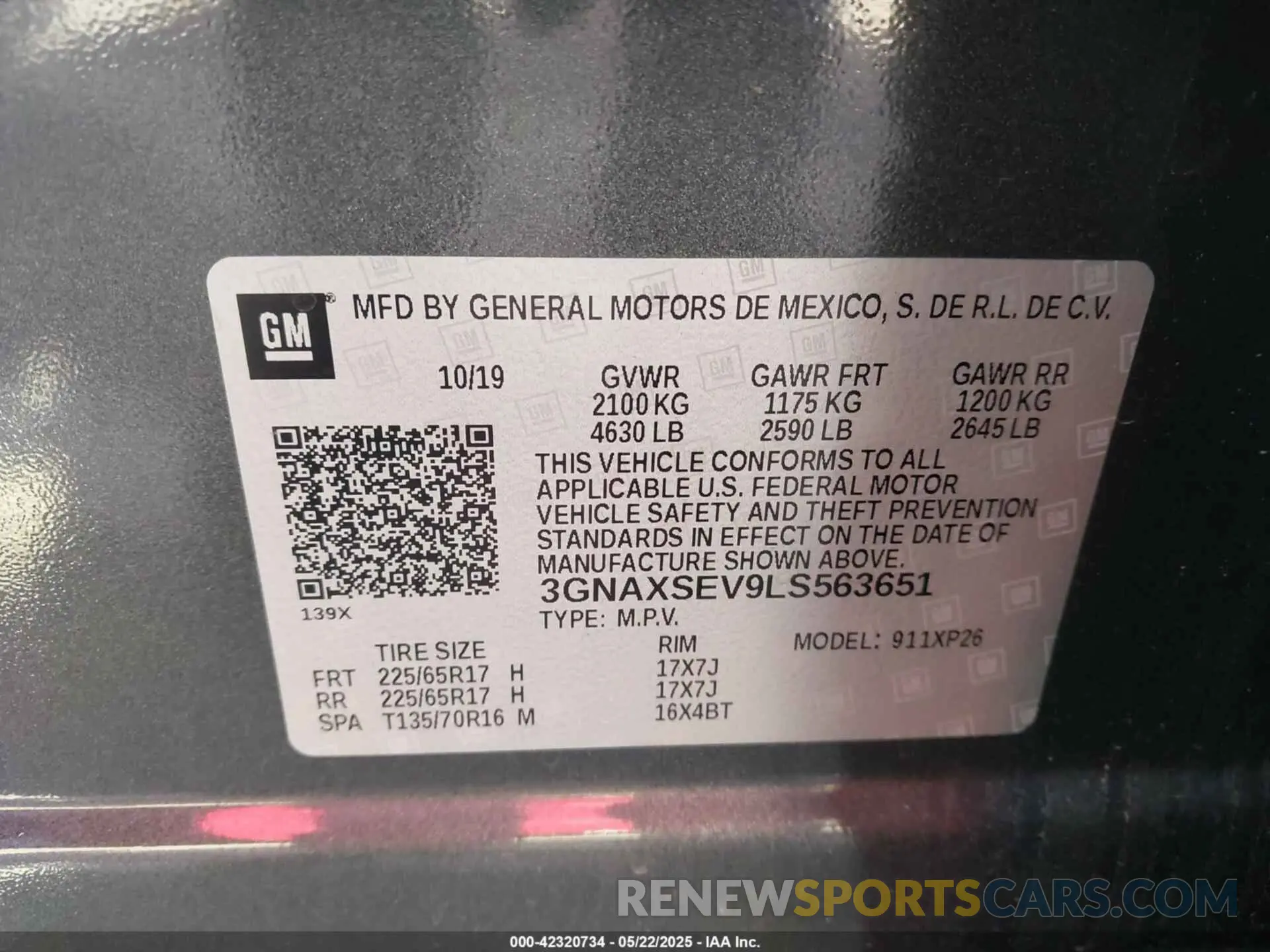 9 Photograph of a damaged car 3GNAXSEV9LS563651 CHEVROLET EQUINOX 2020