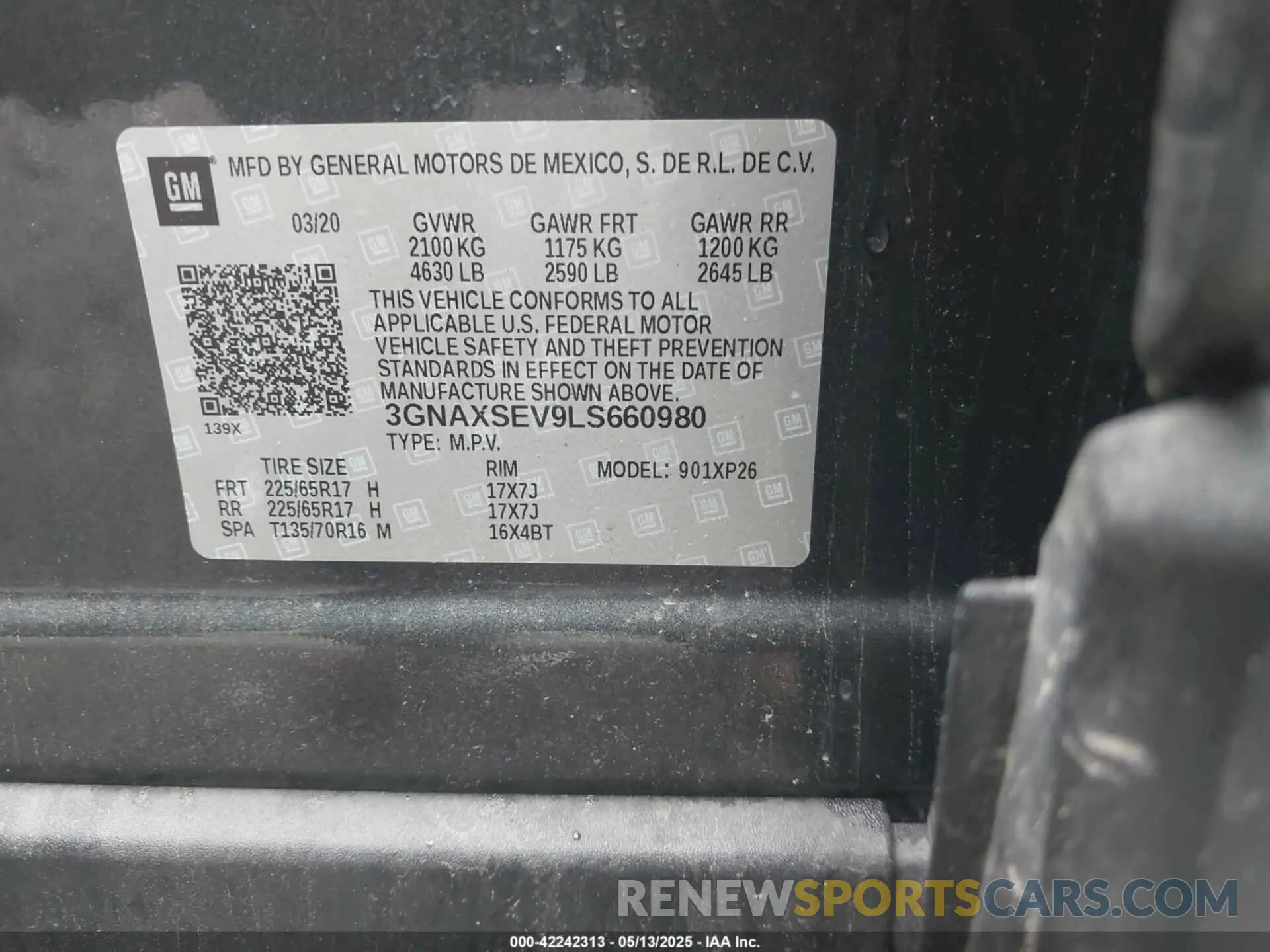 9 Photograph of a damaged car 3GNAXSEV9LS660980 CHEVROLET EQUINOX 2020