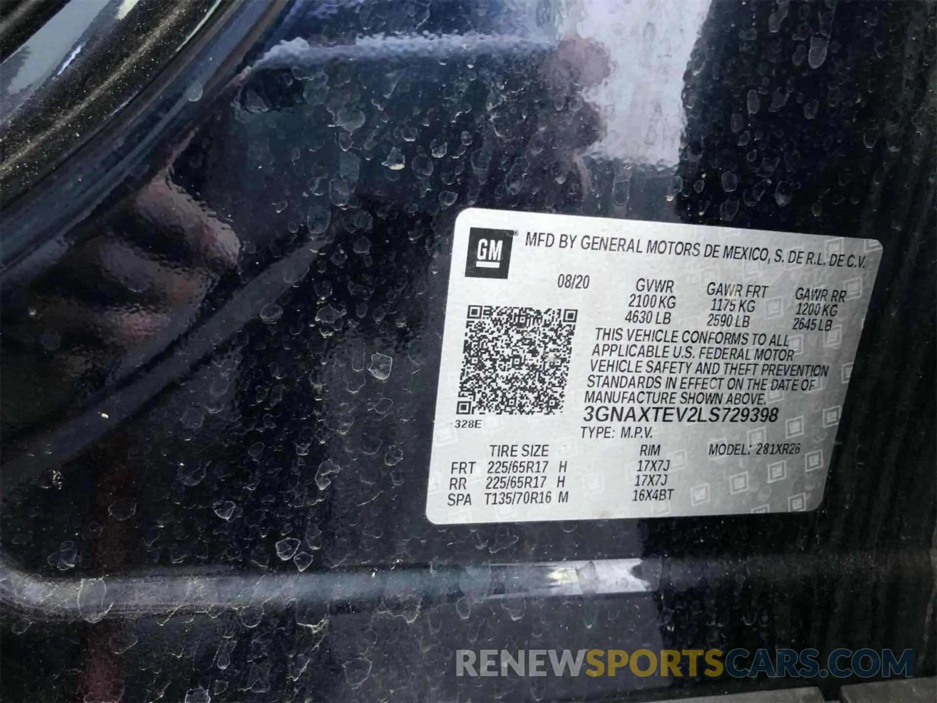 16 Photograph of a damaged car 3GNAXTEV2LS729398 CHEVROLET EQUINOX 2020