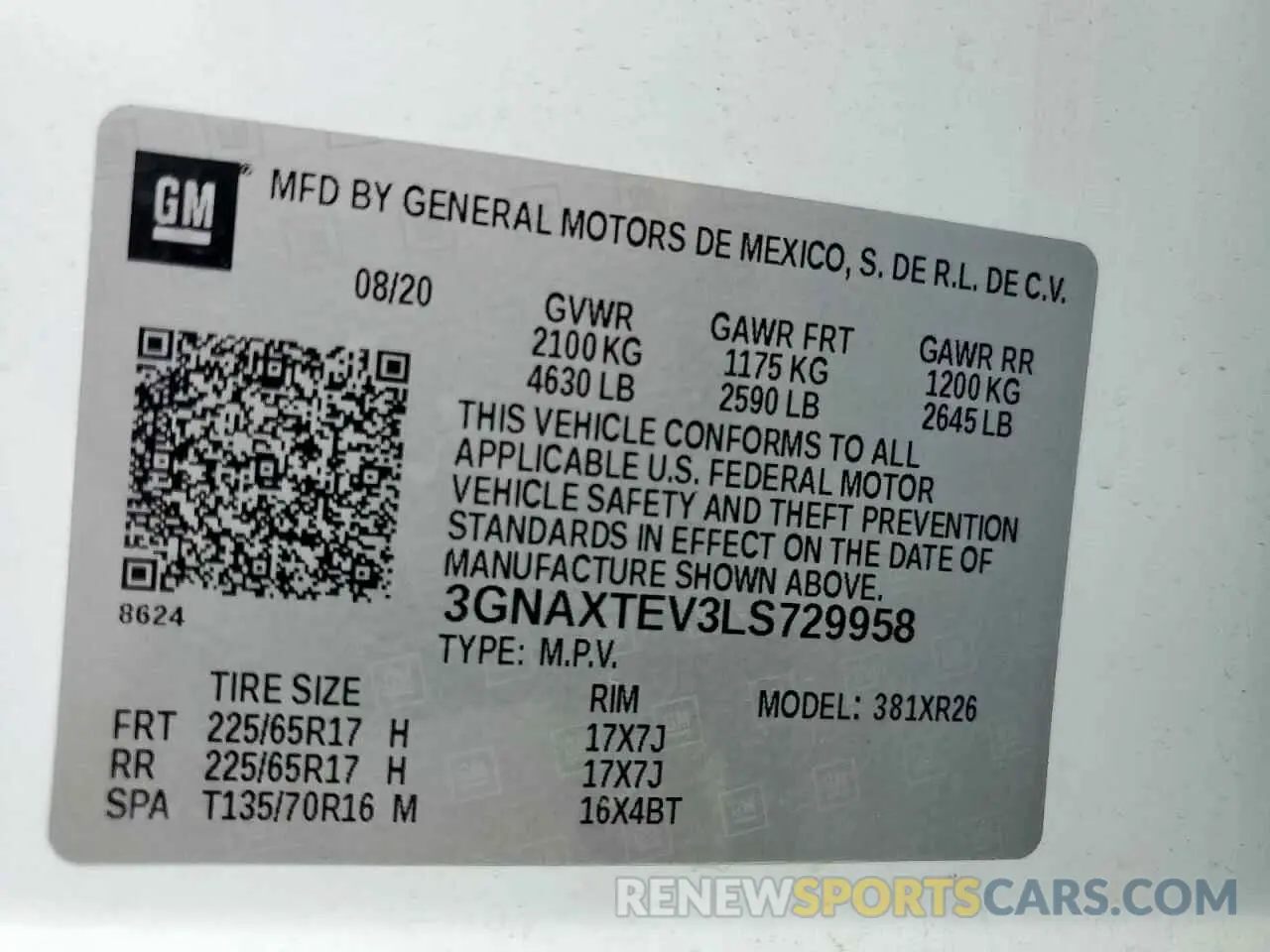 13 Photograph of a damaged car 3GNAXTEV3LS729958 CHEVROLET EQUINOX 2020