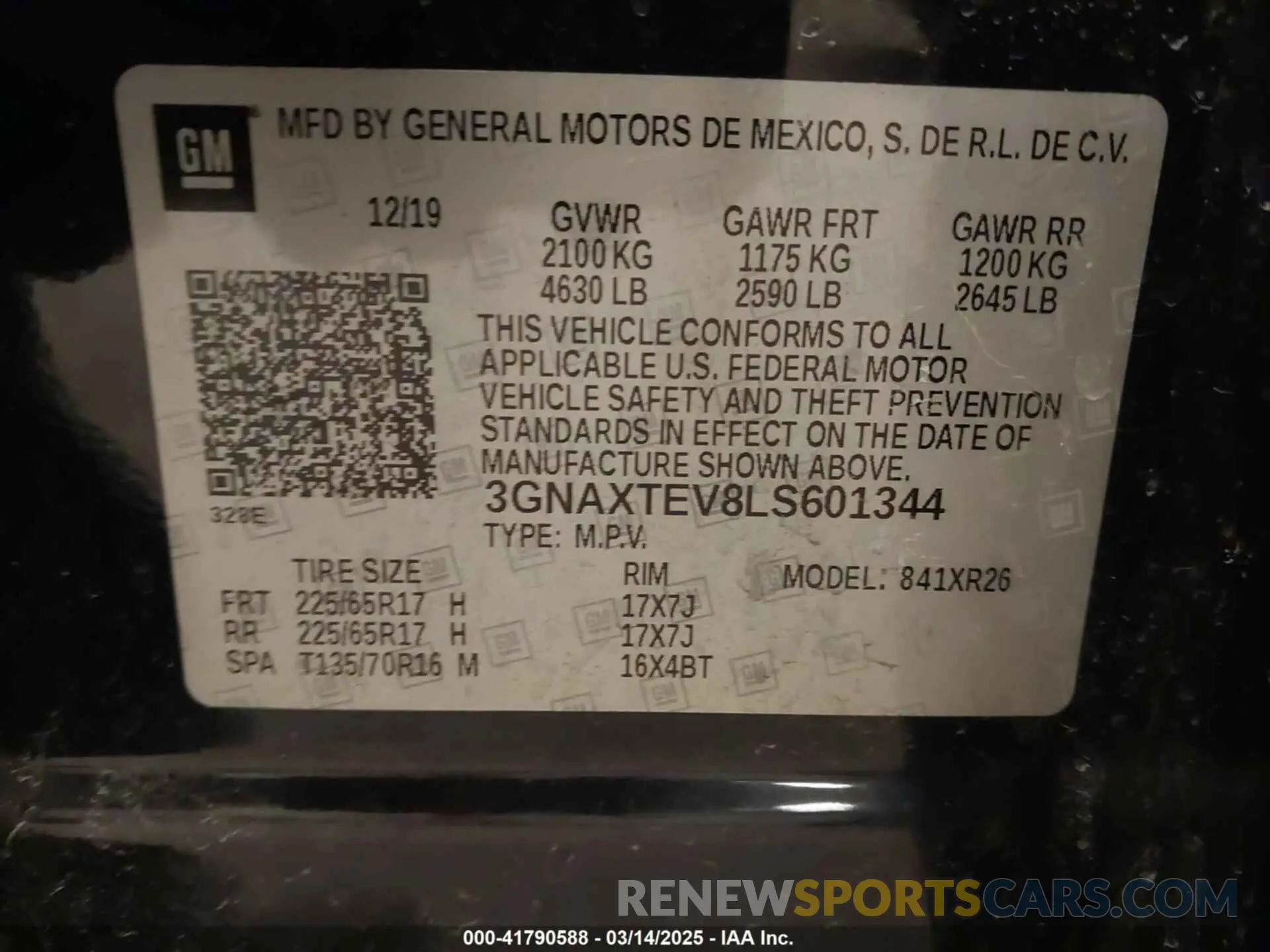 9 Photograph of a damaged car 3GNAXTEV8LS601344 CHEVROLET EQUINOX 2020