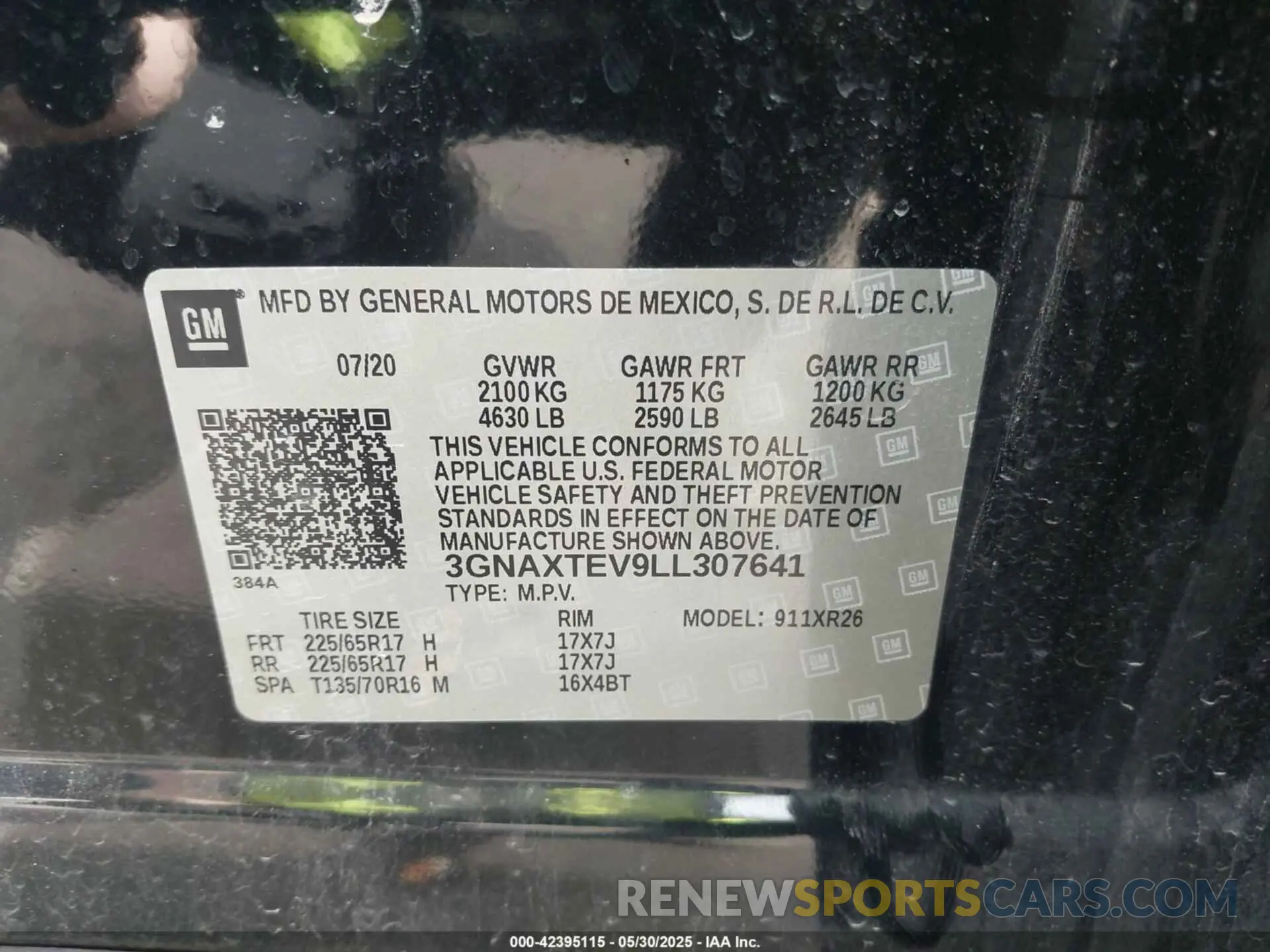 9 Photograph of a damaged car 3GNAXTEV9LL307641 CHEVROLET EQUINOX 2020