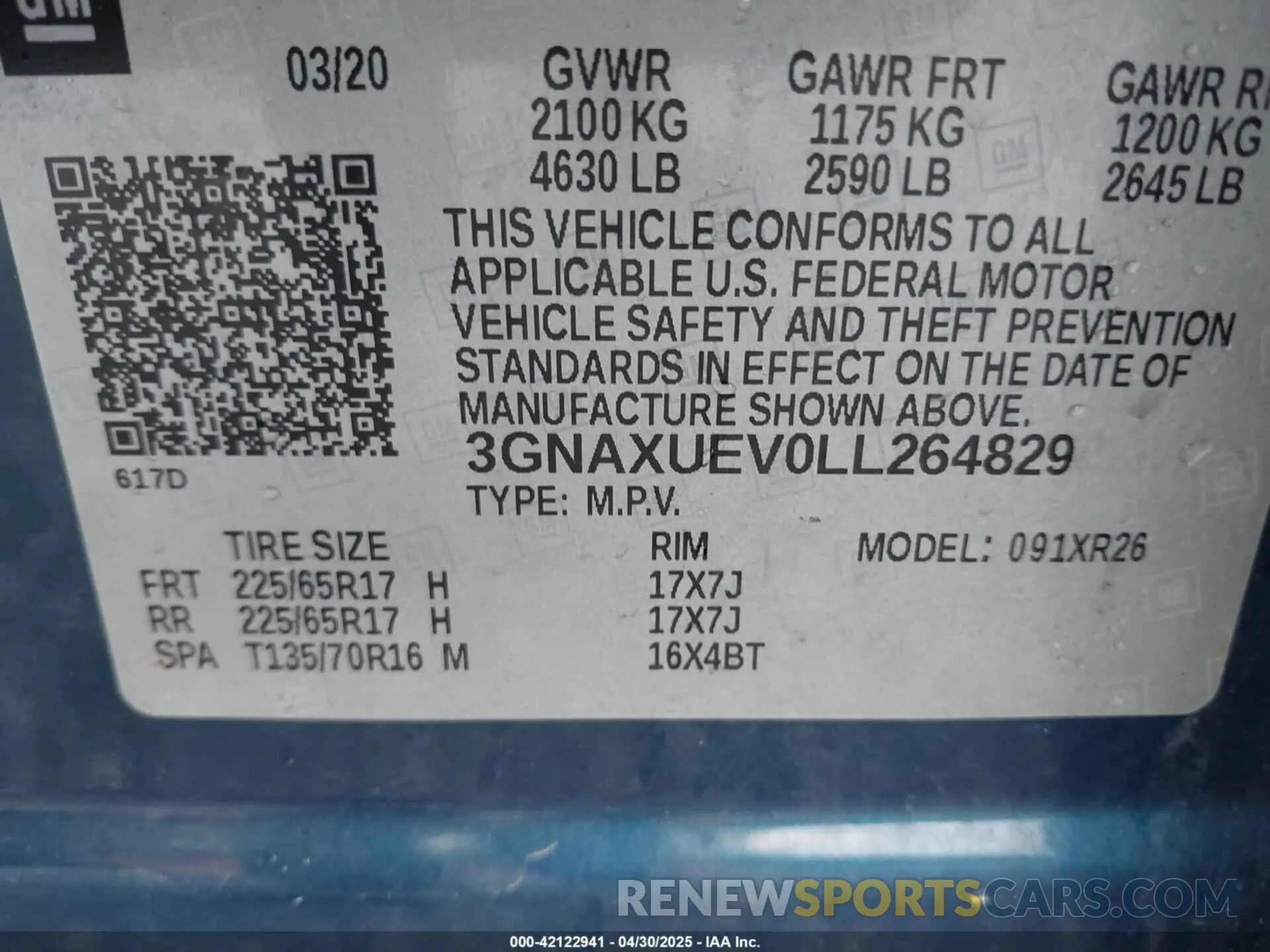 9 Photograph of a damaged car 3GNAXUEV0LL264829 CHEVROLET EQUINOX 2020