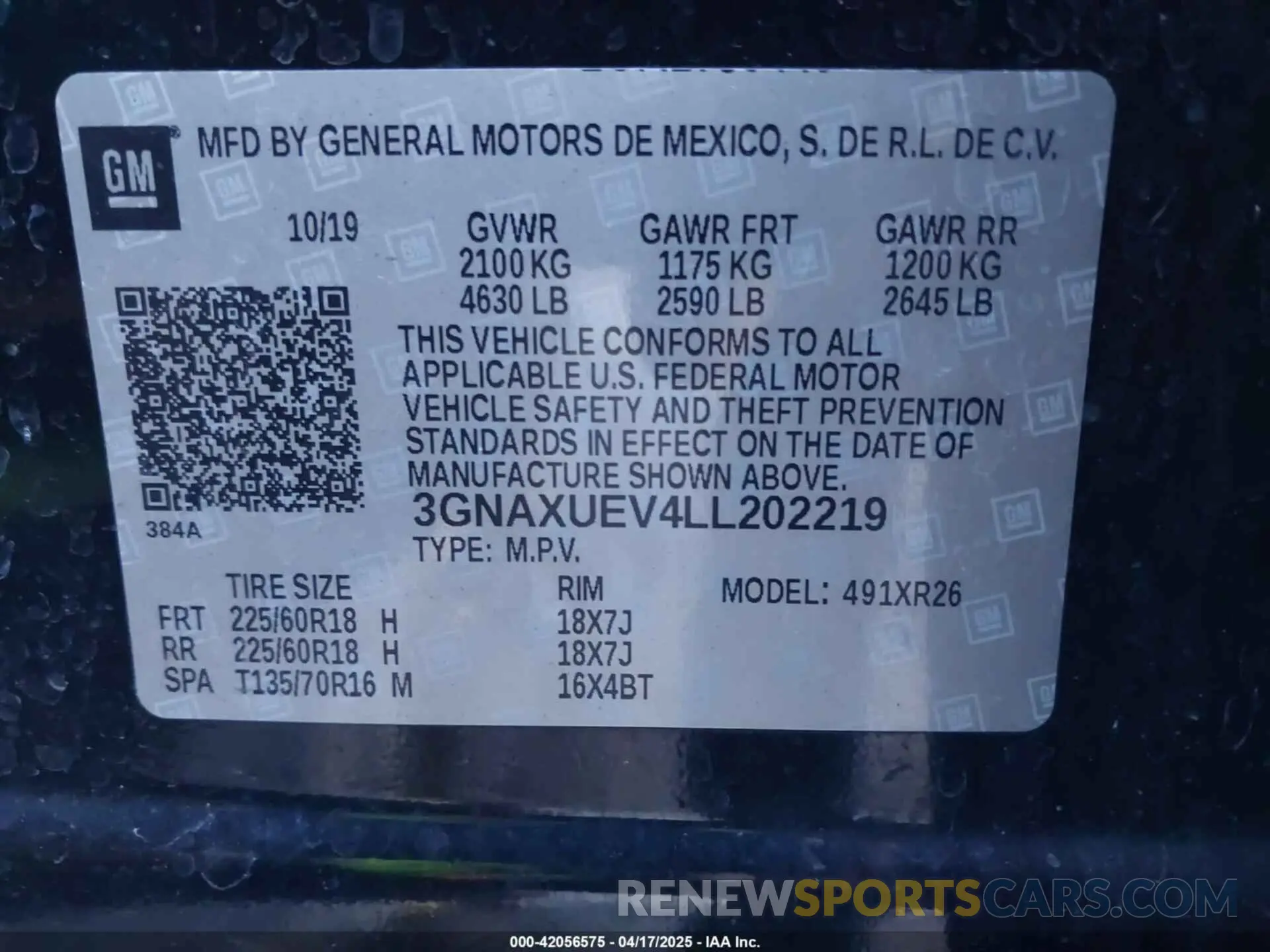 9 Photograph of a damaged car 3GNAXUEV4LL202219 CHEVROLET EQUINOX 2020