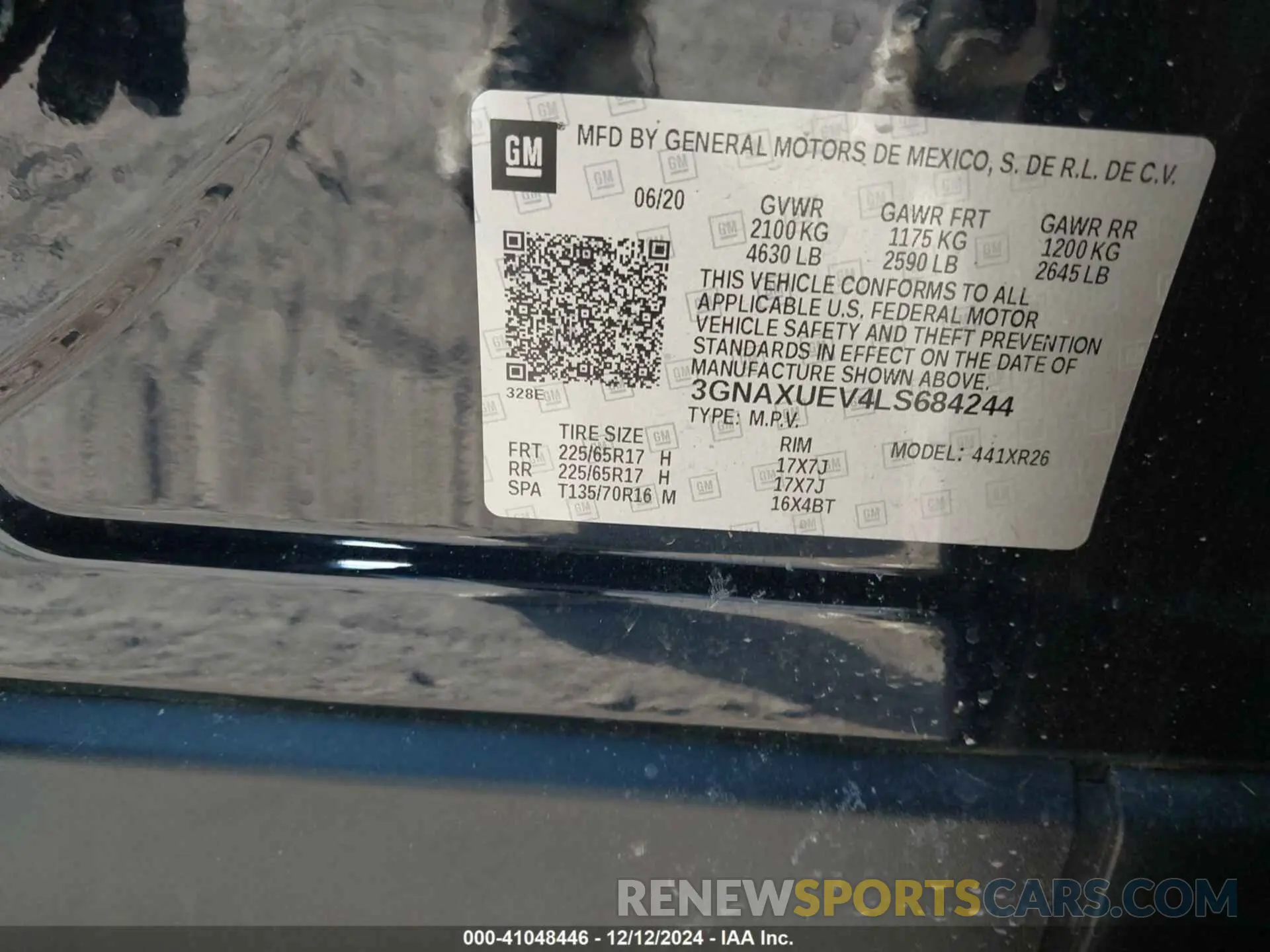 9 Photograph of a damaged car 3GNAXUEV4LS684244 CHEVROLET EQUINOX 2020