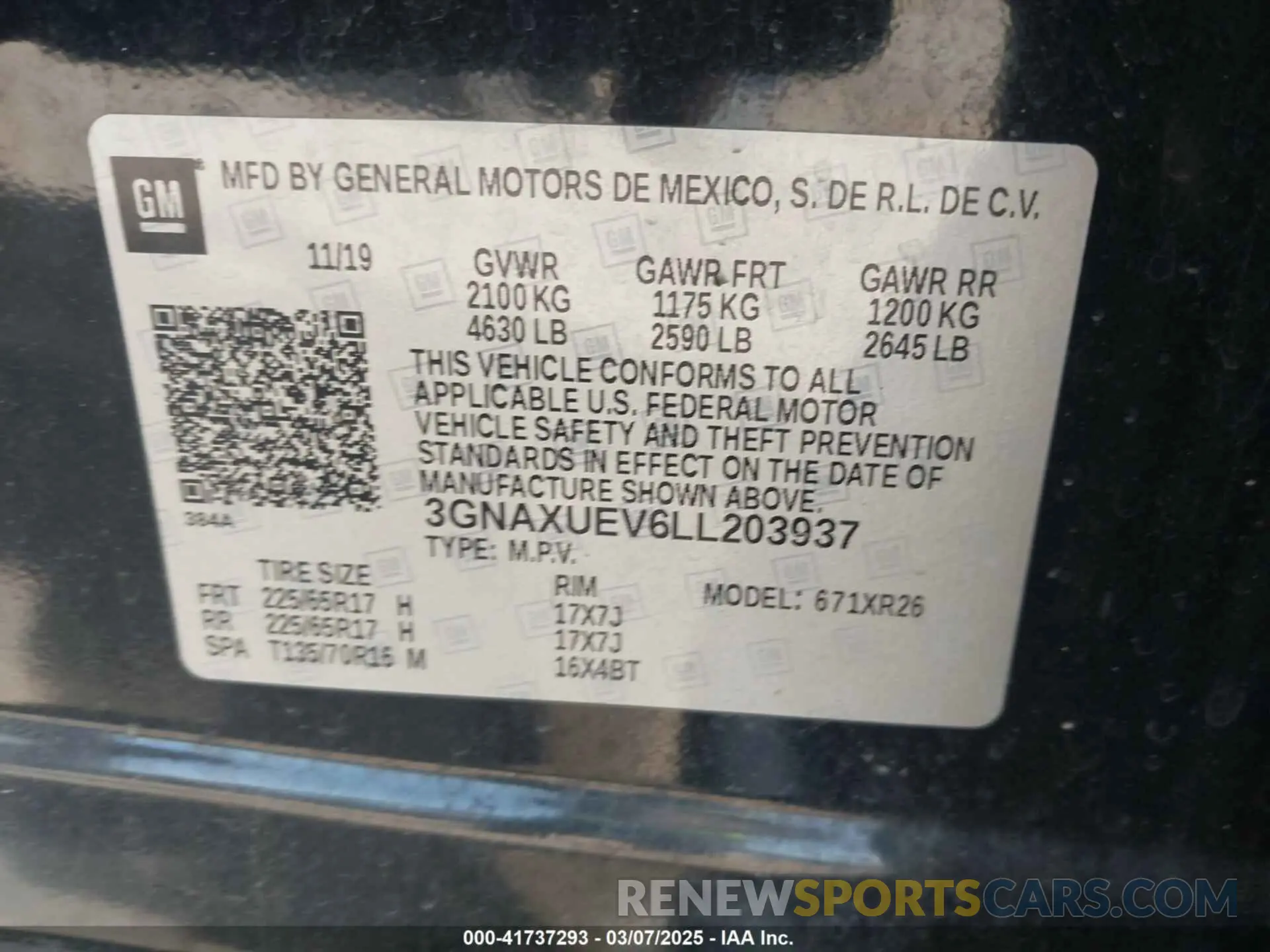 9 Photograph of a damaged car 3GNAXUEV6LL203937 CHEVROLET EQUINOX 2020