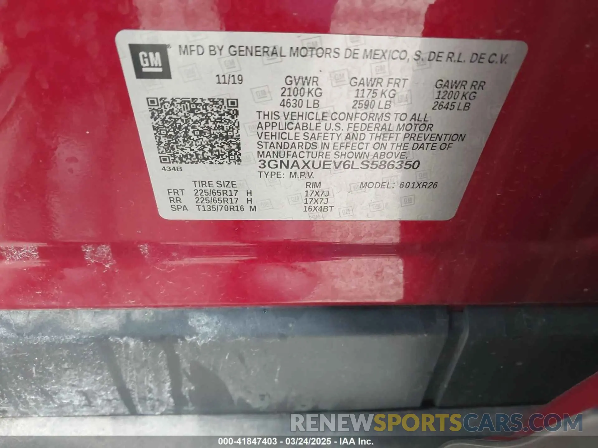 9 Photograph of a damaged car 3GNAXUEV6LS586350 CHEVROLET EQUINOX 2020