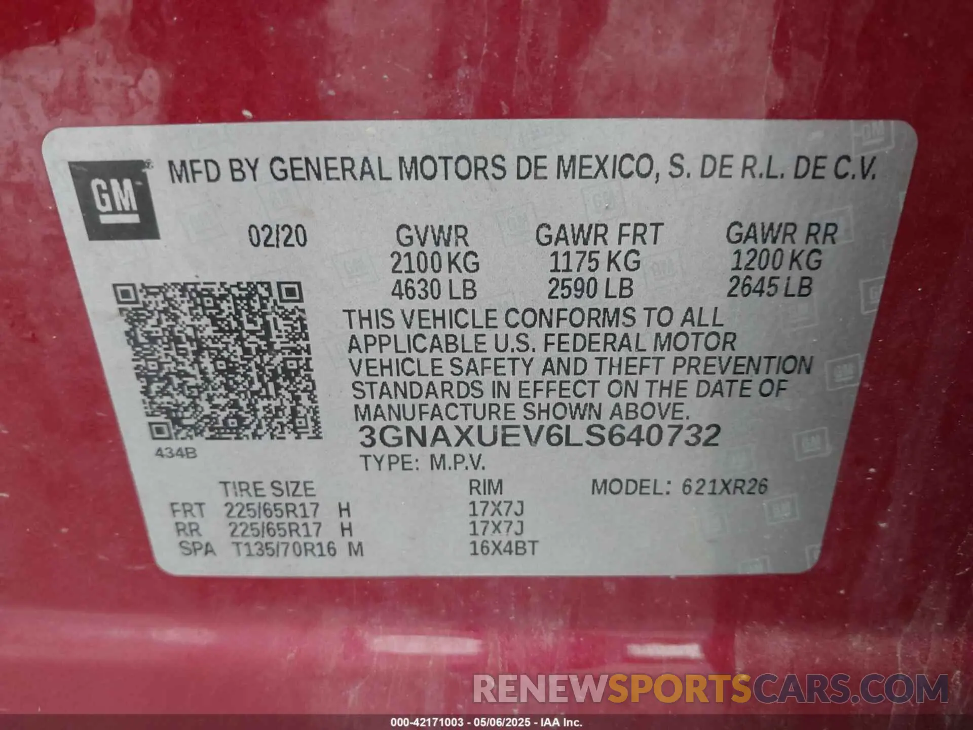 9 Photograph of a damaged car 3GNAXUEV6LS640732 CHEVROLET EQUINOX 2020
