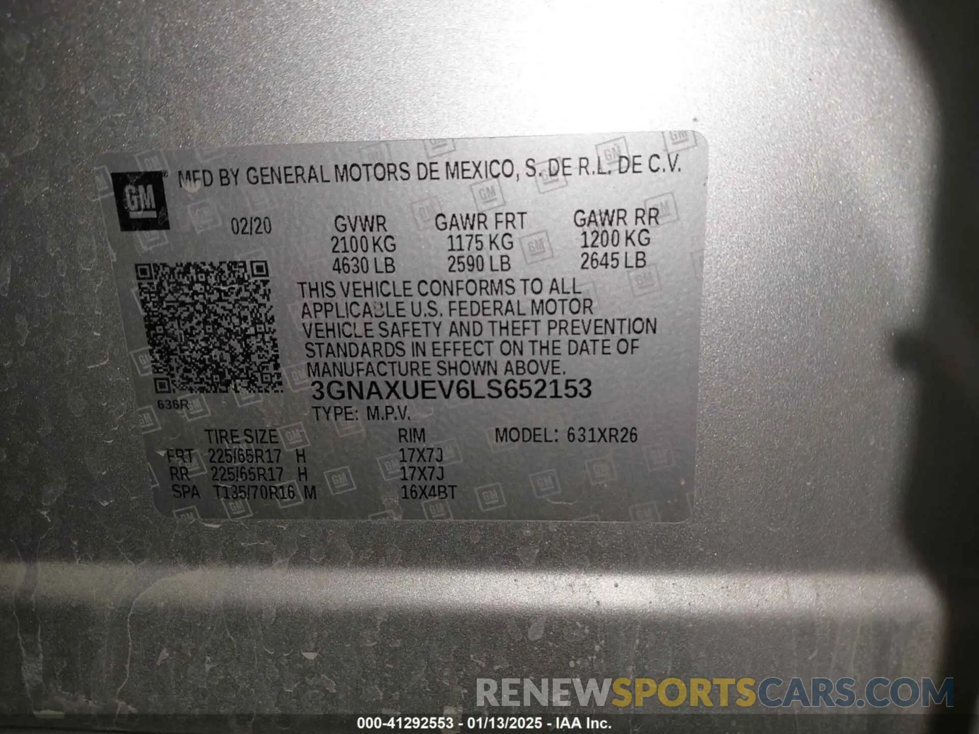 9 Photograph of a damaged car 3GNAXUEV6LS652153 CHEVROLET EQUINOX 2020