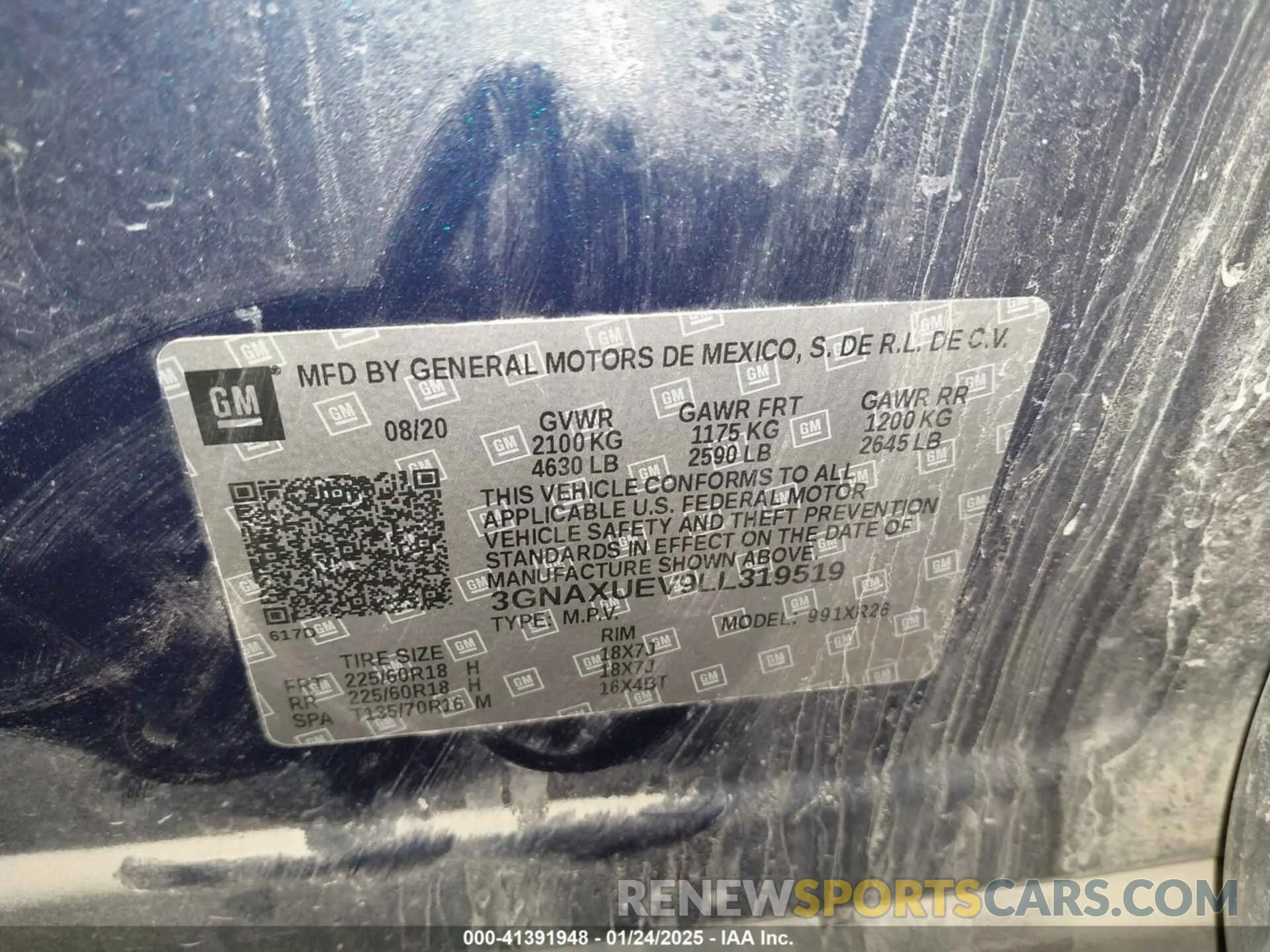 9 Photograph of a damaged car 3GNAXUEV9LL319519 CHEVROLET EQUINOX 2020