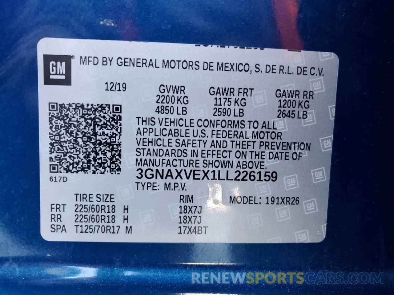 14 Photograph of a damaged car 3GNAXVEX1LL226159 CHEVROLET EQUINOX 2020