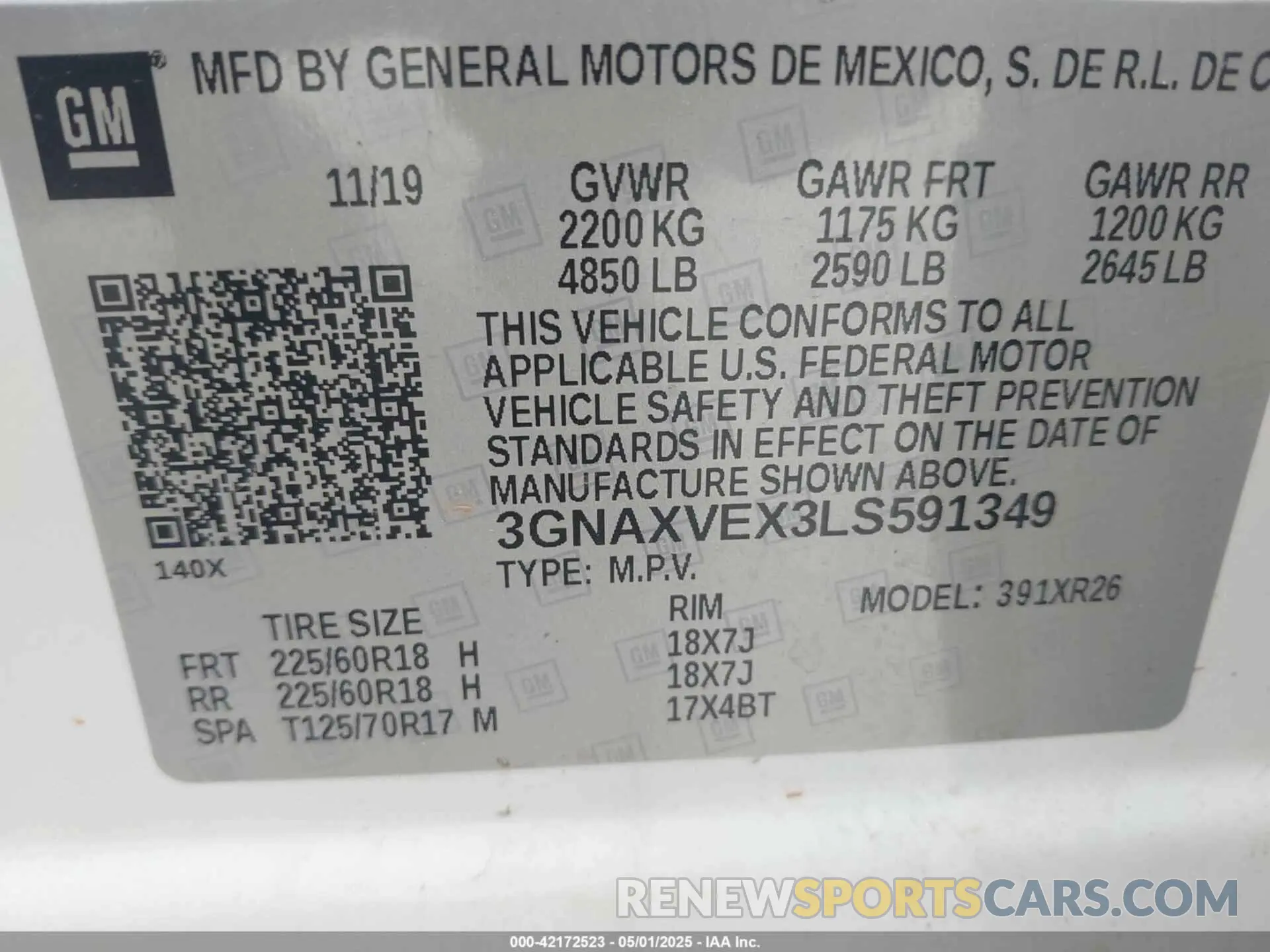 9 Photograph of a damaged car 3GNAXVEX3LS591349 CHEVROLET EQUINOX 2020