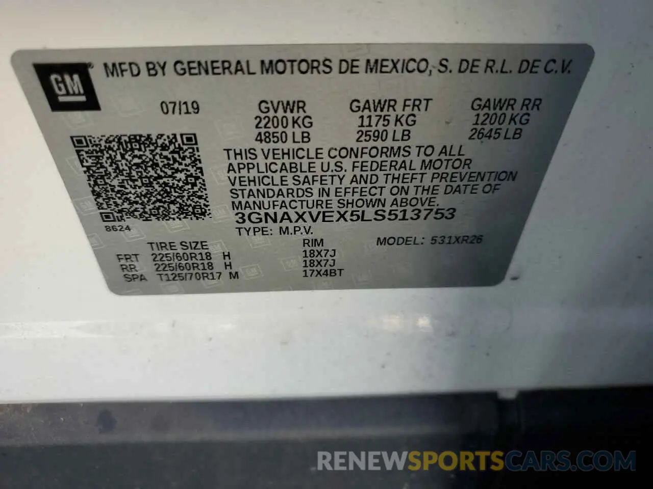 13 Photograph of a damaged car 3GNAXVEX5LS513753 CHEVROLET EQUINOX 2020