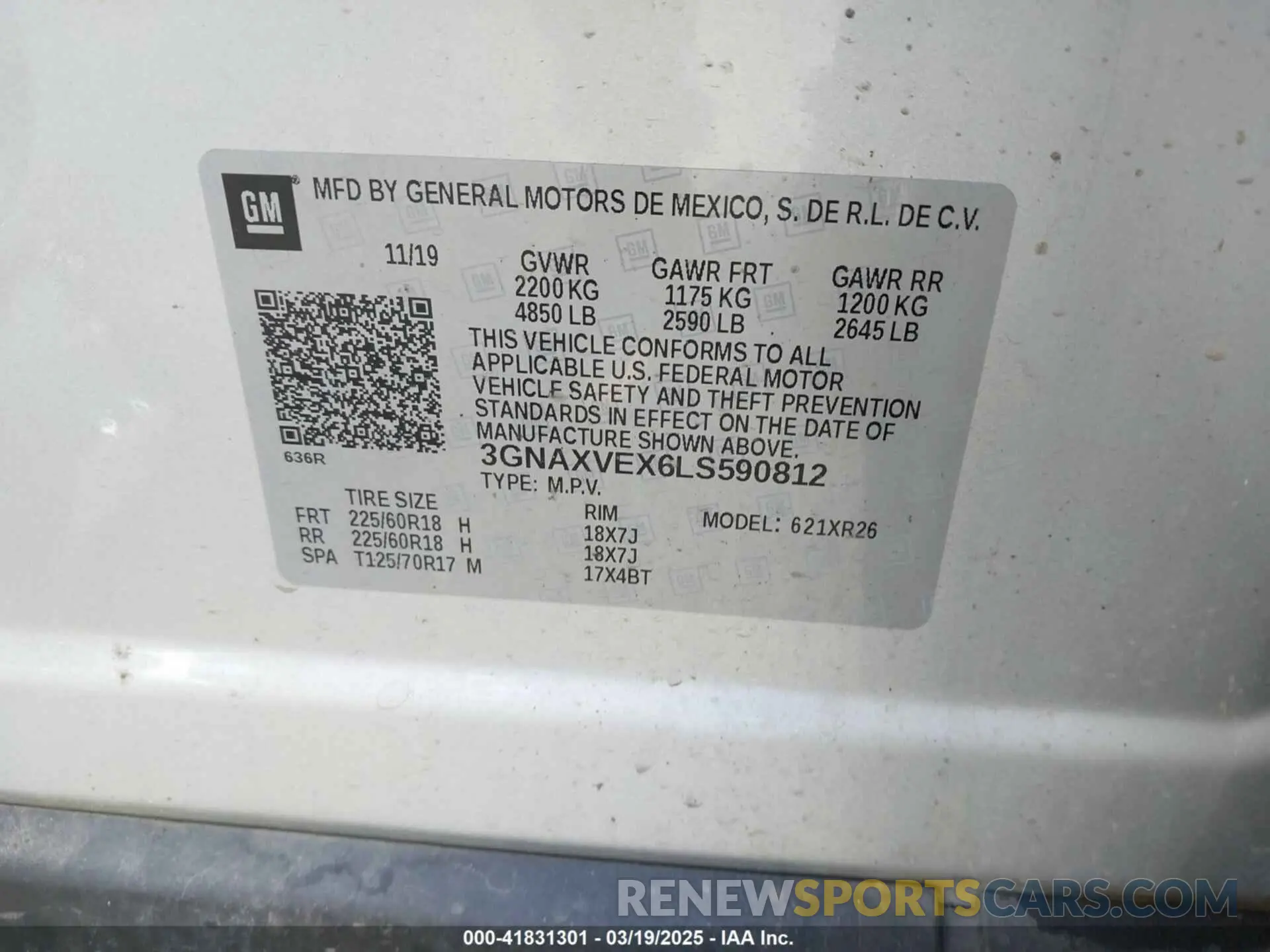 9 Photograph of a damaged car 3GNAXVEX6LS590812 CHEVROLET EQUINOX 2020