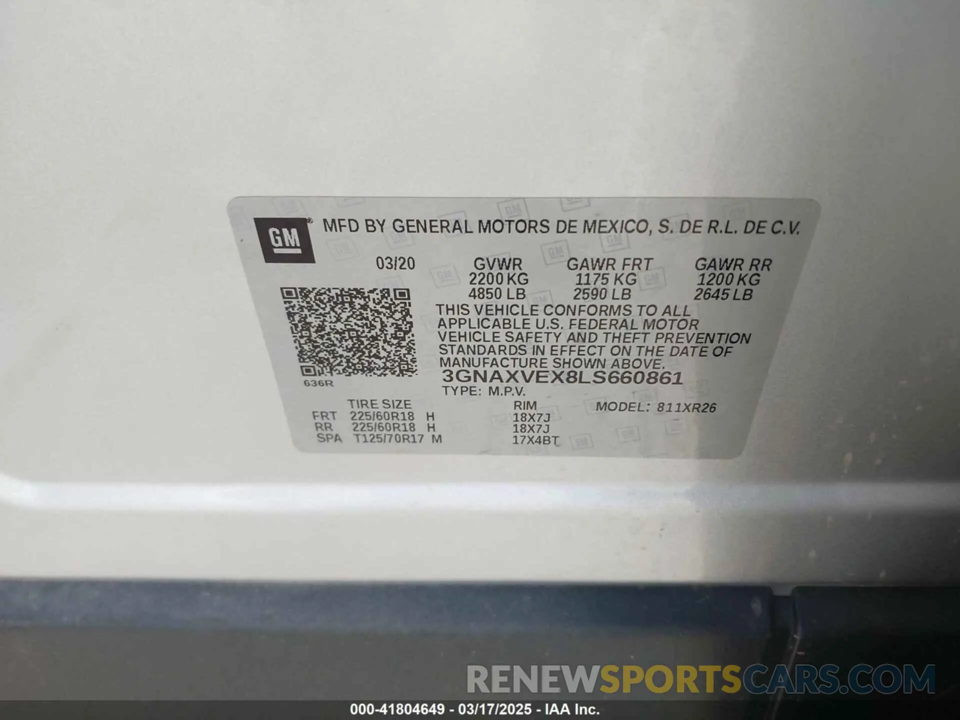 9 Photograph of a damaged car 3GNAXVEX8LS660861 CHEVROLET EQUINOX 2020