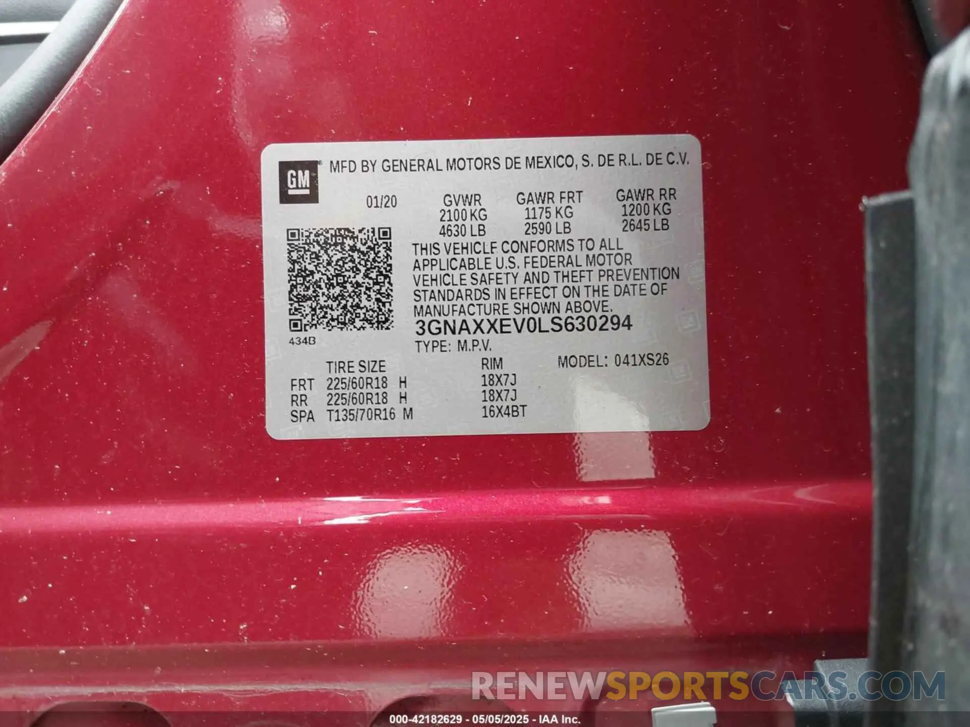 9 Photograph of a damaged car 3GNAXXEV0LS630294 CHEVROLET EQUINOX 2020