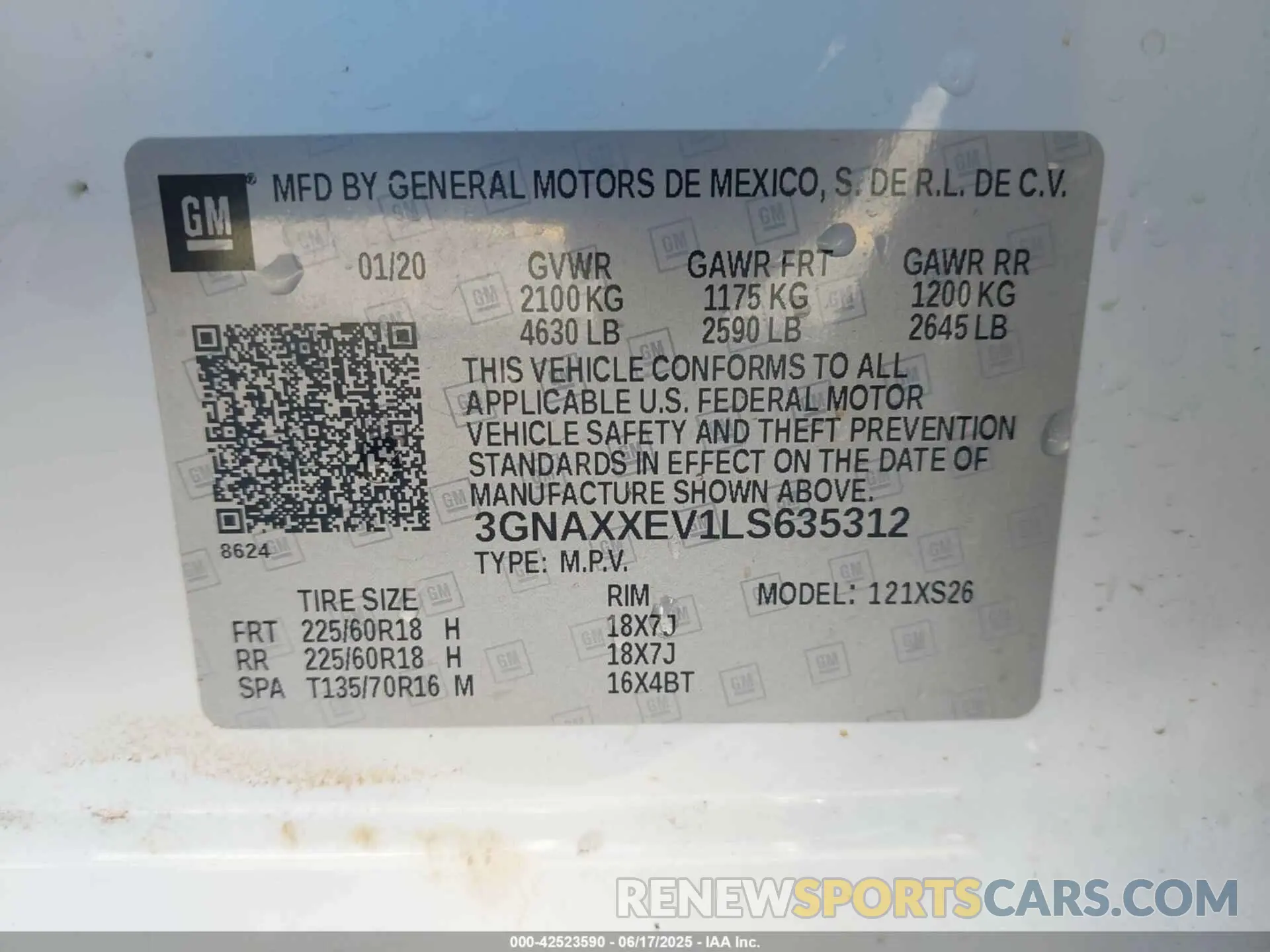 9 Photograph of a damaged car 3GNAXXEV1LS635312 CHEVROLET EQUINOX 2020