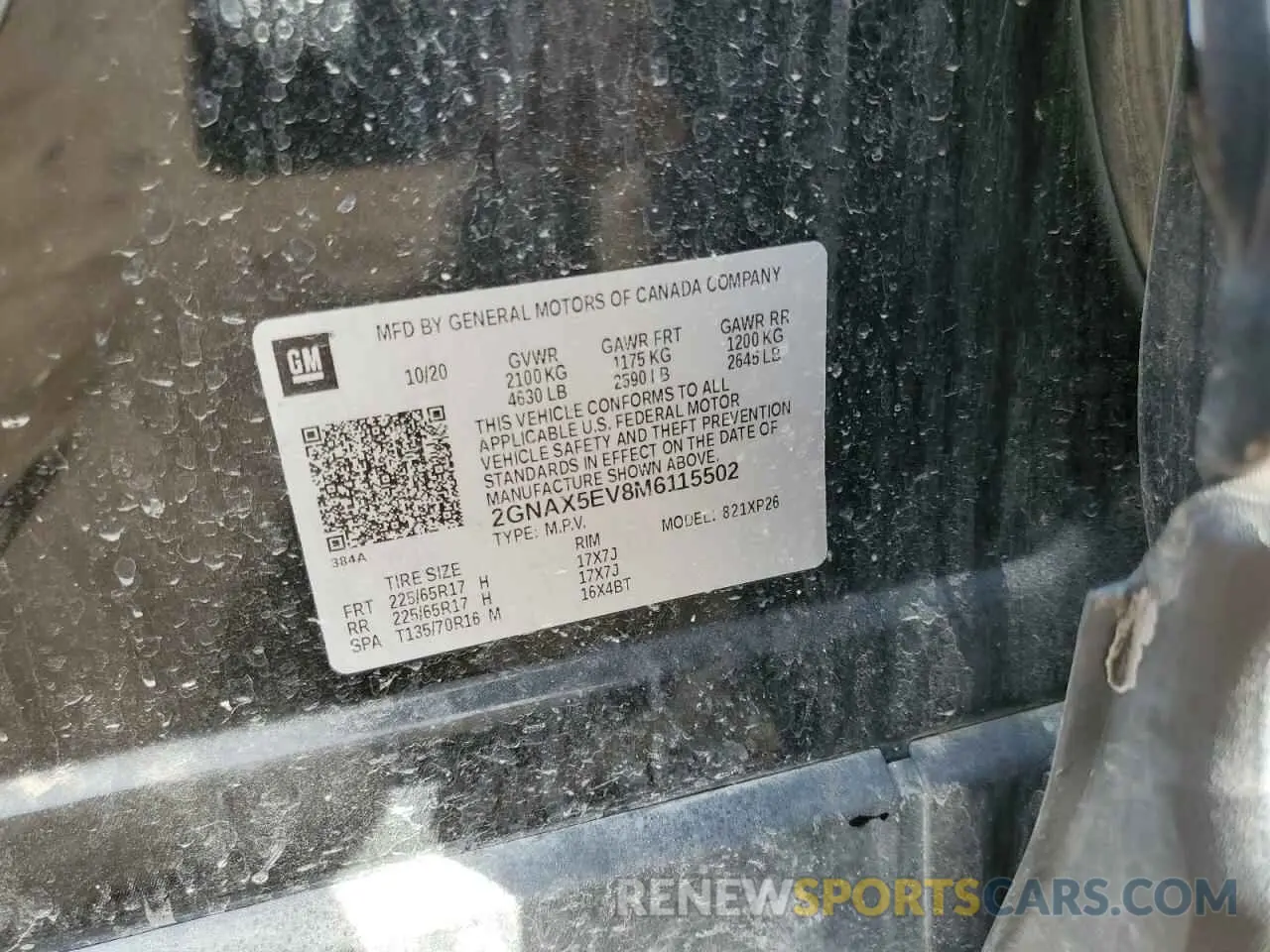 13 Photograph of a damaged car 2GNAX5EV8M6115502 CHEVROLET EQUINOX 2021