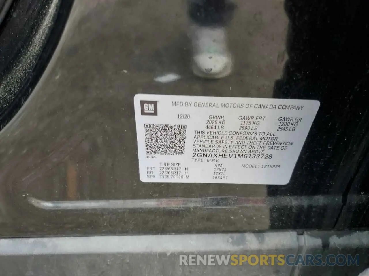13 Photograph of a damaged car 2GNAXHEV1M6133728 CHEVROLET EQUINOX 2021