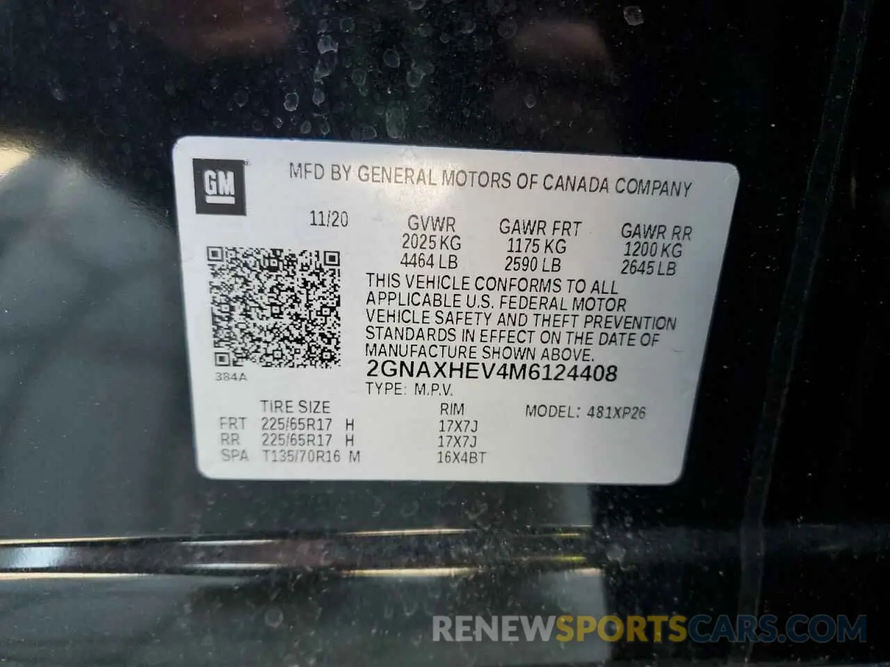 16 Photograph of a damaged car 2GNAXHEV4M6124408 CHEVROLET EQUINOX 2021