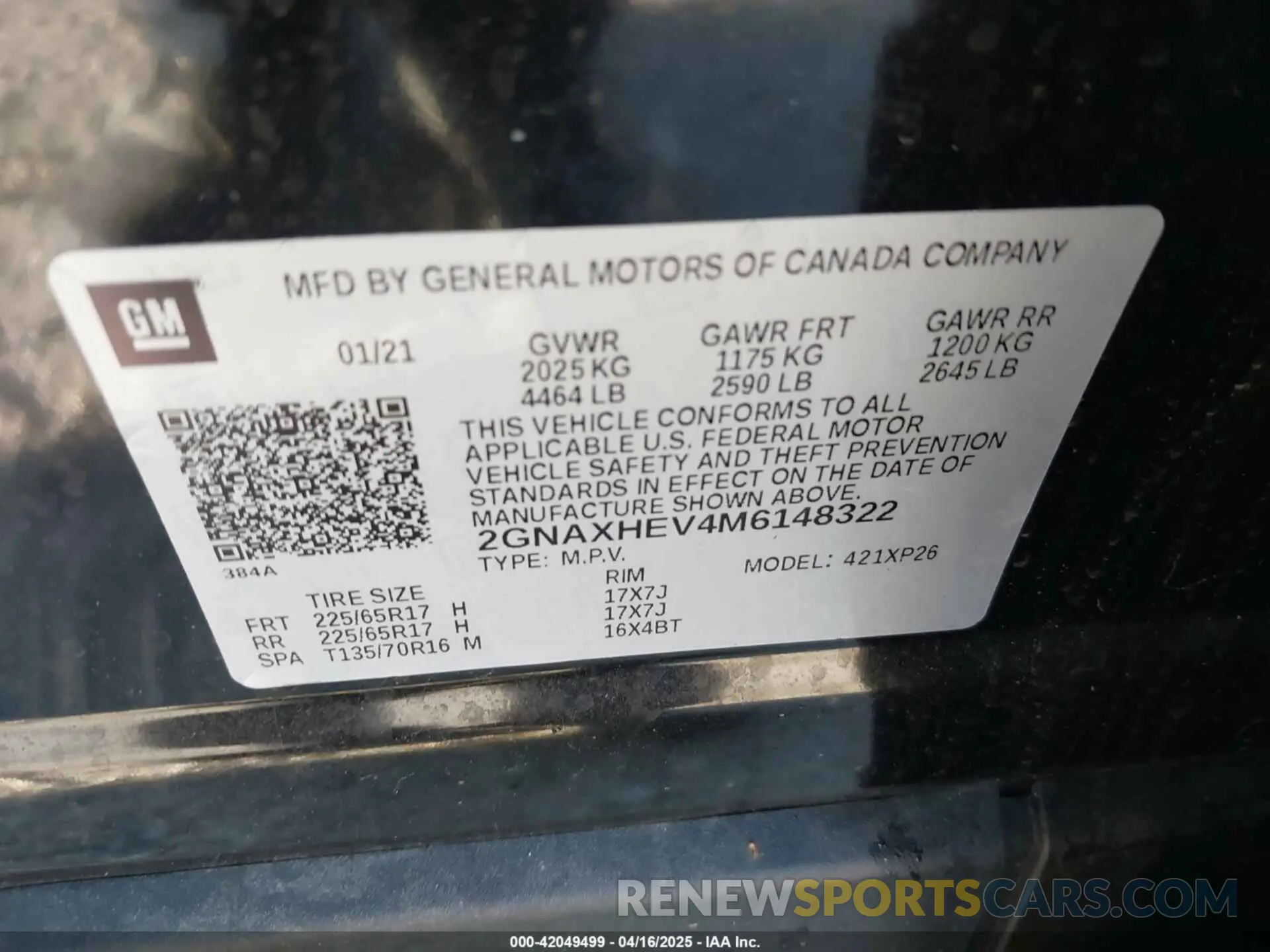 9 Photograph of a damaged car 2GNAXHEV4M6148322 CHEVROLET EQUINOX 2021
