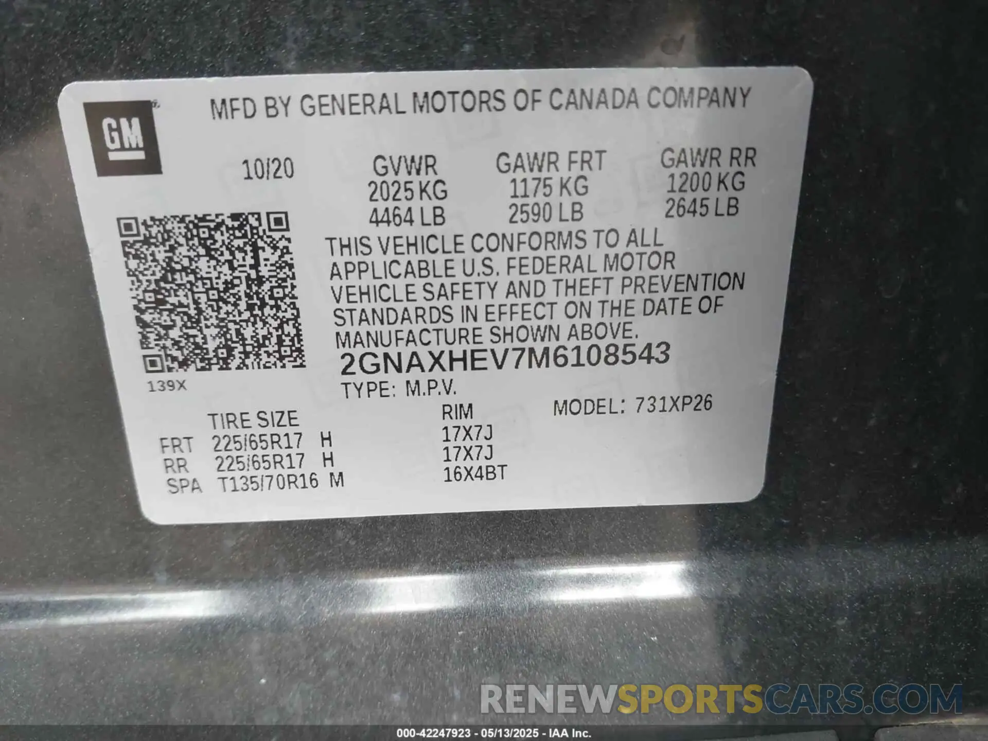 9 Photograph of a damaged car 2GNAXHEV7M6108543 CHEVROLET EQUINOX 2021
