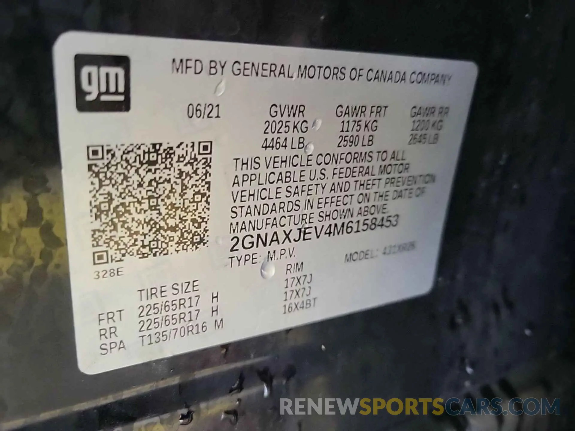 7 Photograph of a damaged car 2GNAXJEV4M6158453 CHEVROLET EQUINOX 2021