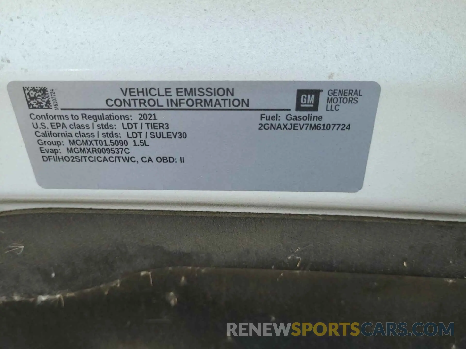 38 Photograph of a damaged car 2GNAXJEV7M6107724 CHEVROLET EQUINOX 2021