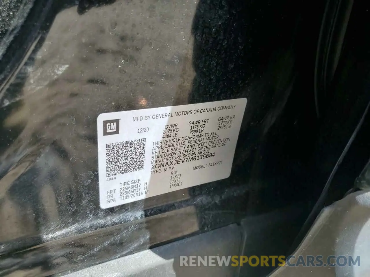 12 Photograph of a damaged car 2GNAXJEV7M6135684 CHEVROLET EQUINOX 2021