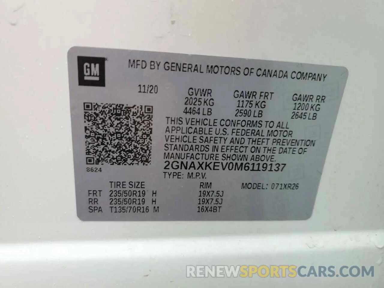 14 Photograph of a damaged car 2GNAXKEV0M6119137 CHEVROLET EQUINOX 2021