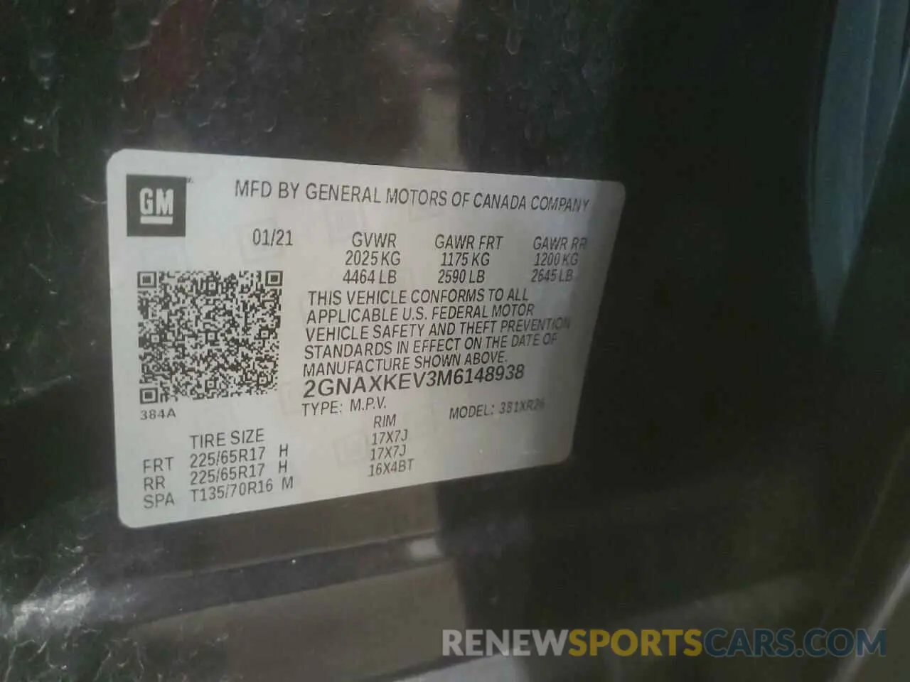 15 Photograph of a damaged car 2GNAXKEV3M6148938 CHEVROLET EQUINOX 2021