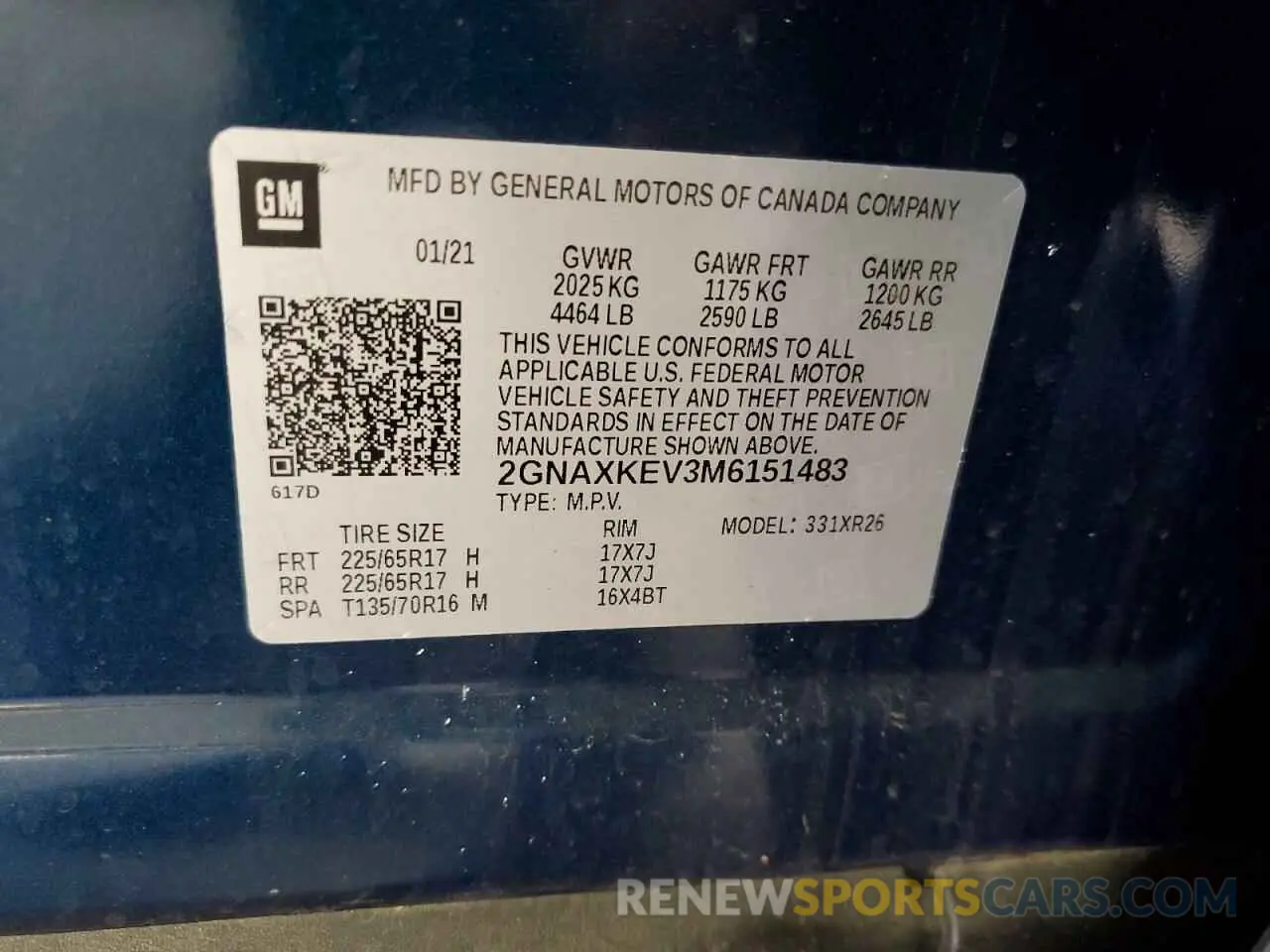 13 Photograph of a damaged car 2GNAXKEV3M6151483 CHEVROLET EQUINOX 2021