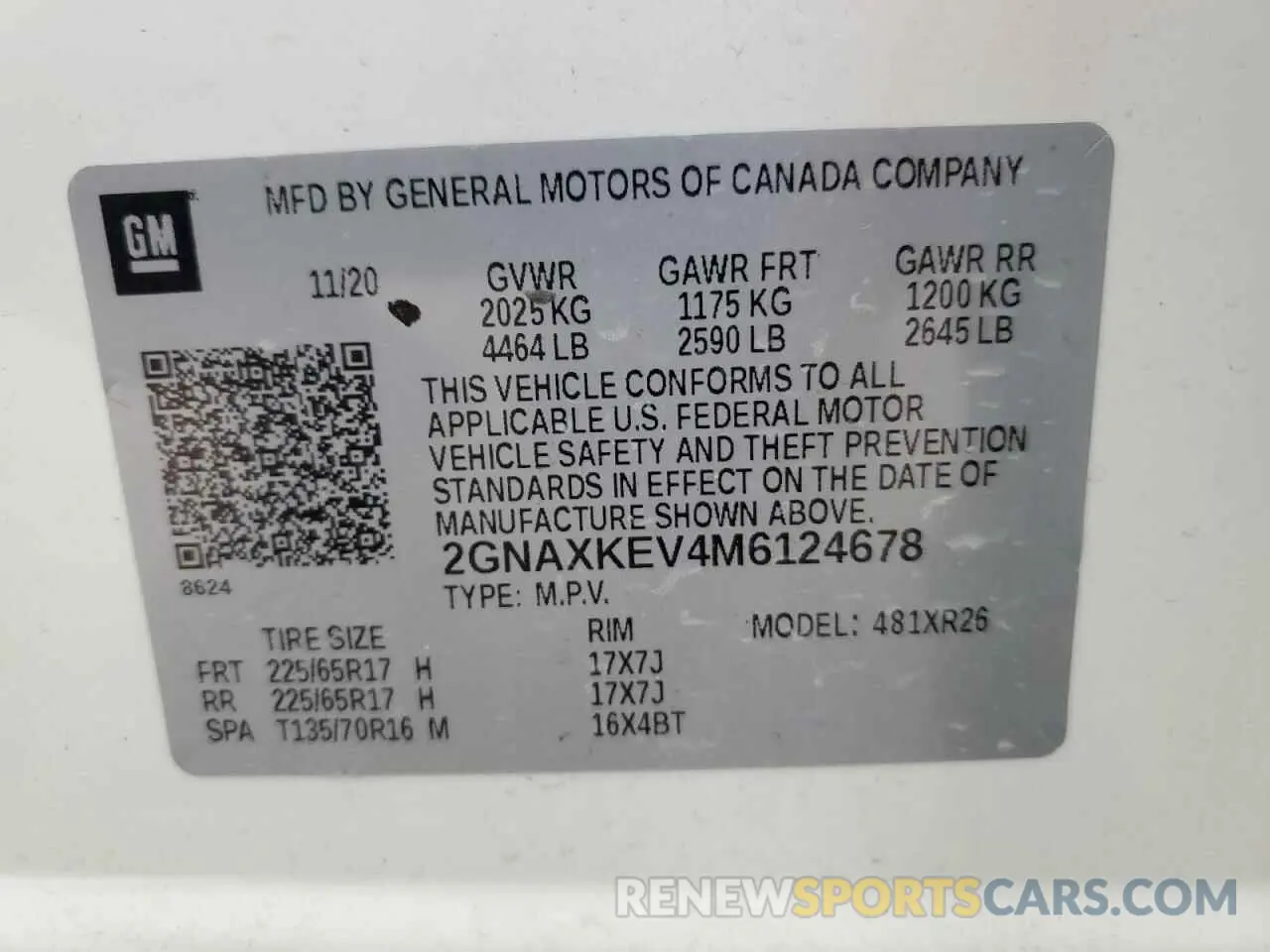 13 Photograph of a damaged car 2GNAXKEV4M6124678 CHEVROLET EQUINOX 2021