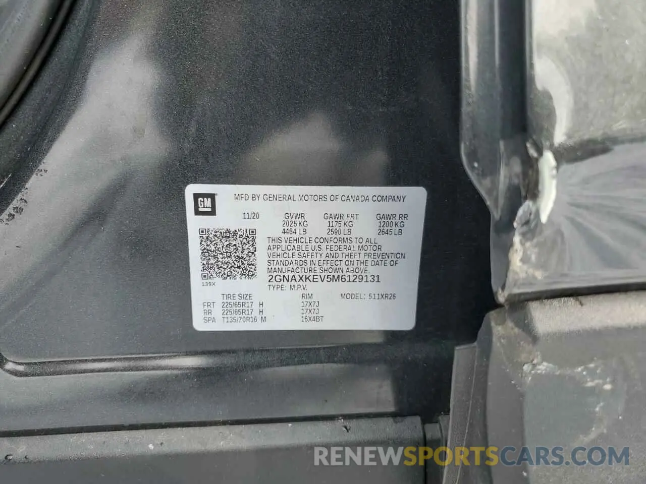 14 Photograph of a damaged car 2GNAXKEV5M6129131 CHEVROLET EQUINOX 2021